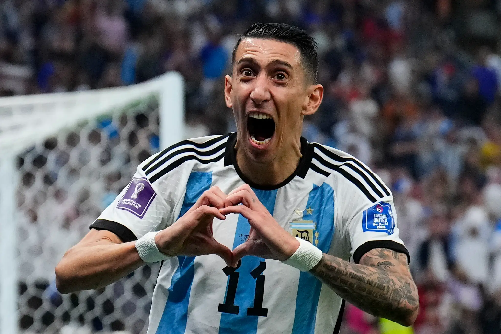 Angel Di Maria po strelení druhého argentínskeho gólu
