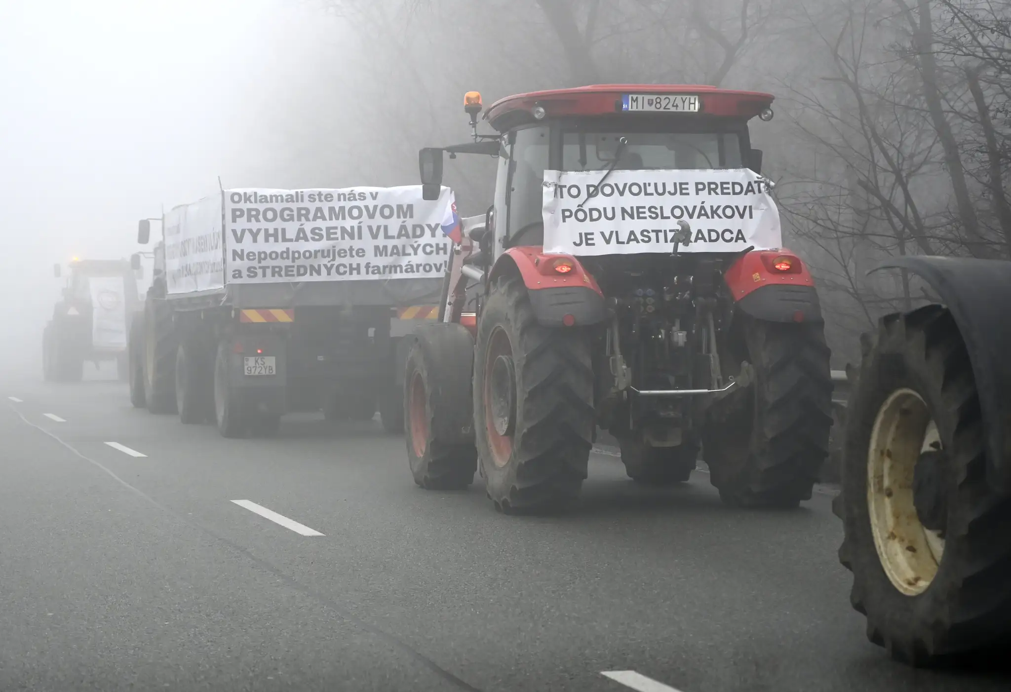 Protest farmárov a lesníkov