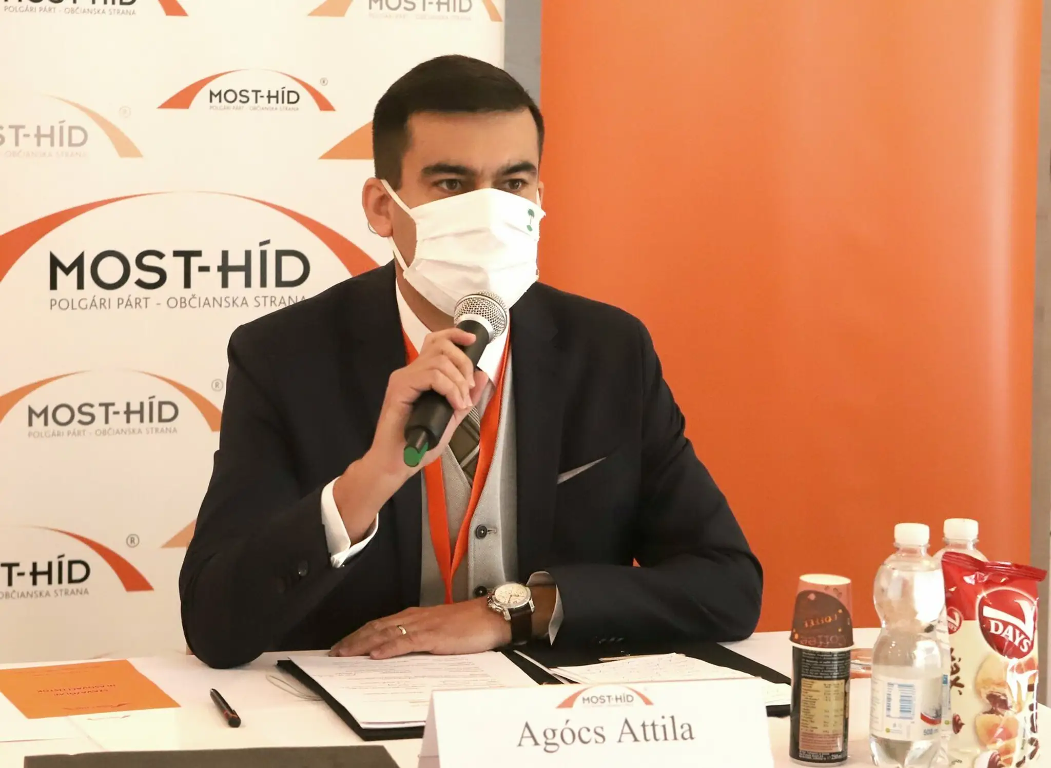 Na snímke predseda Most-Híd Attila Agócs 