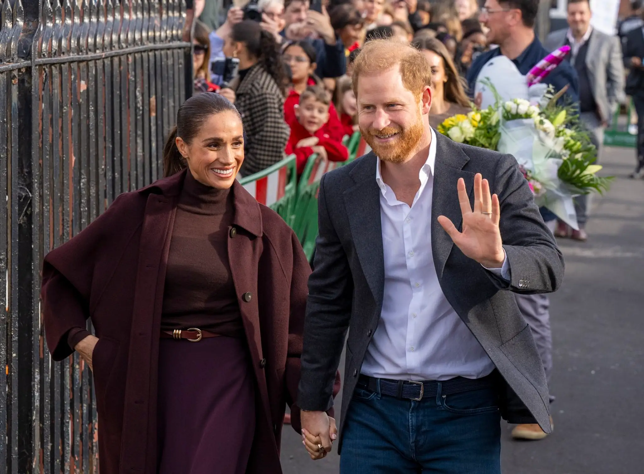 Harry a Meghan pri návšteve Nottinghamu.