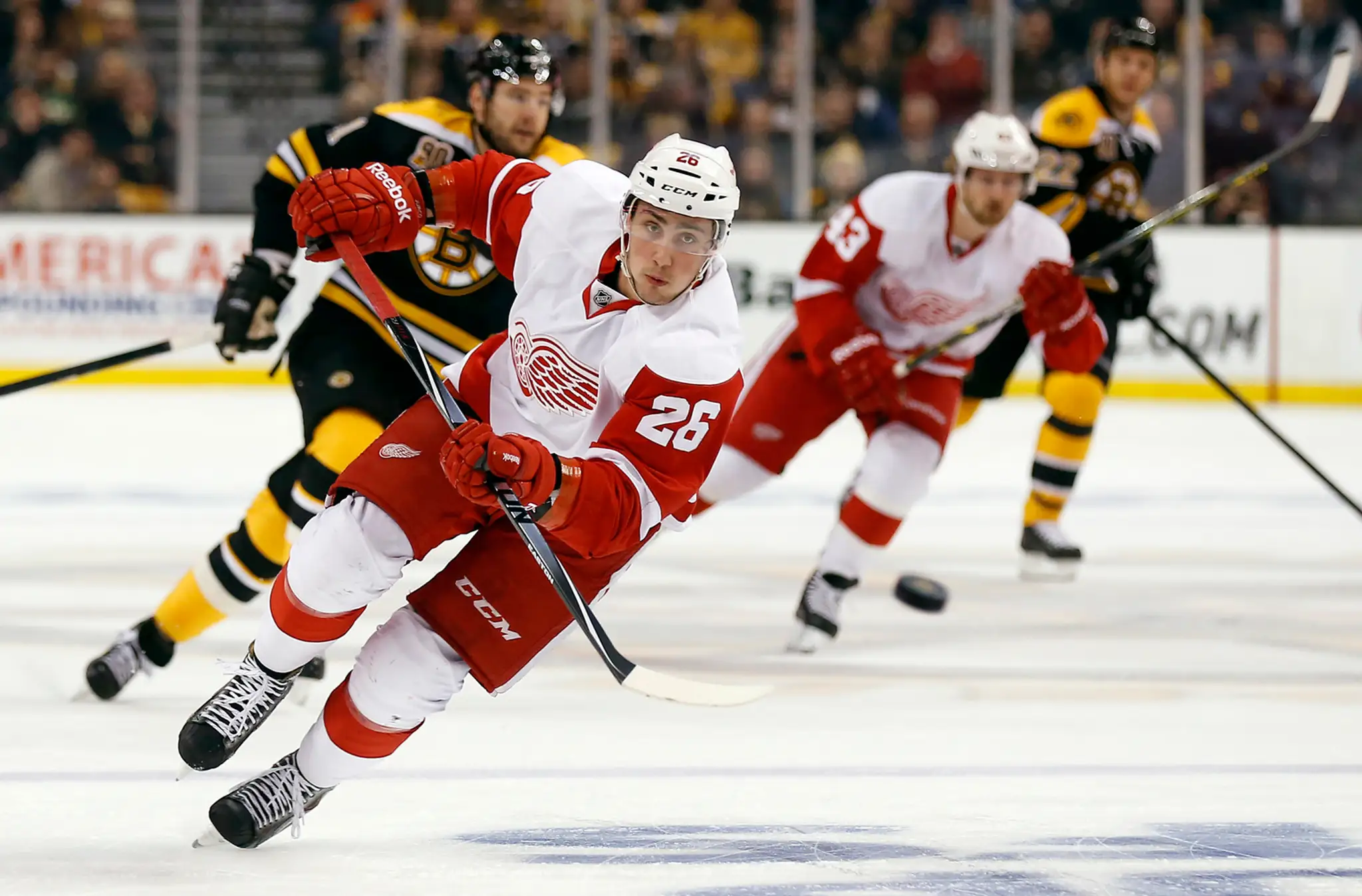 Tomáš Jurčo v zápase Detroit-Boston.