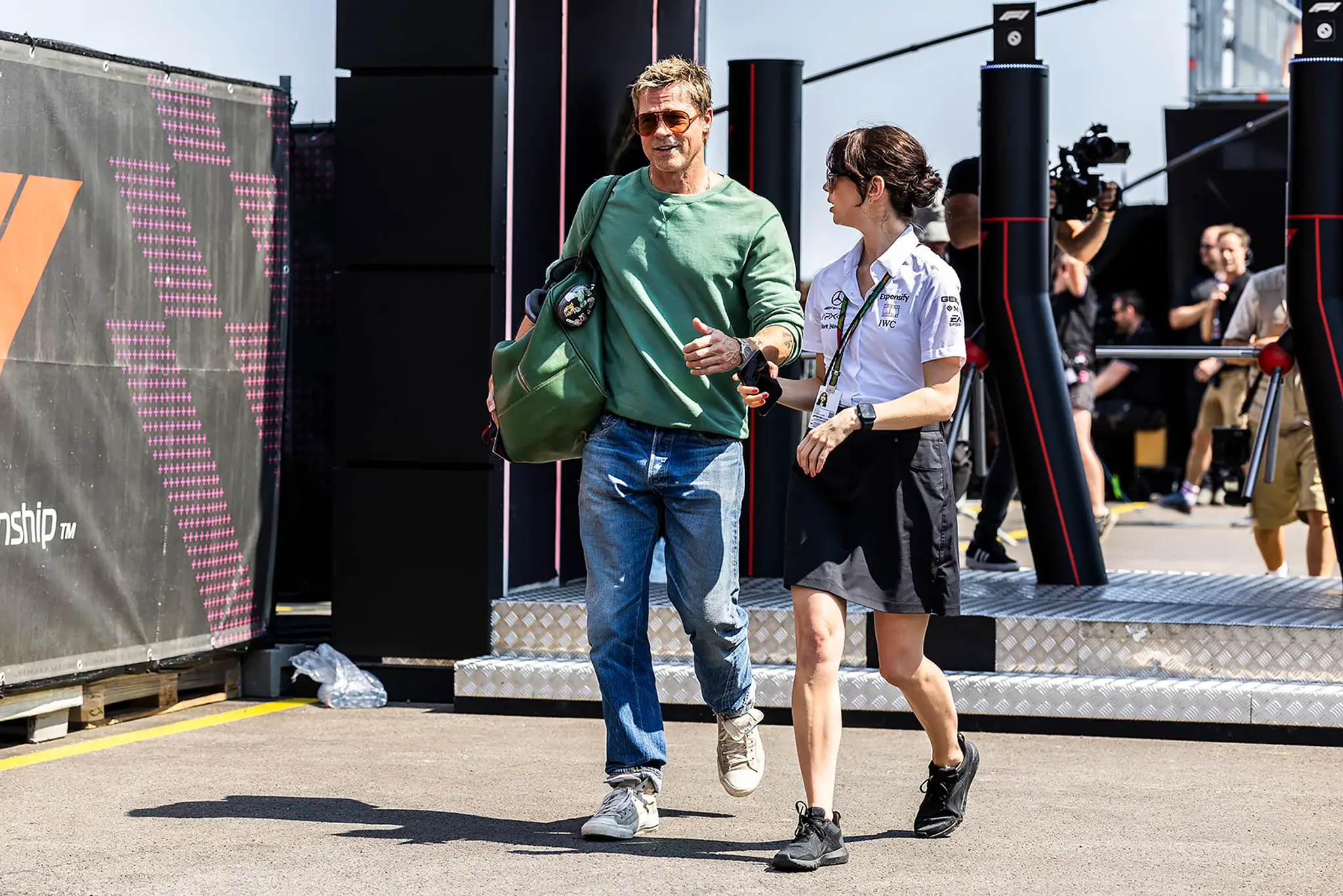 Brad Pitt si nenechal ujsť preteky v Maďarsku.