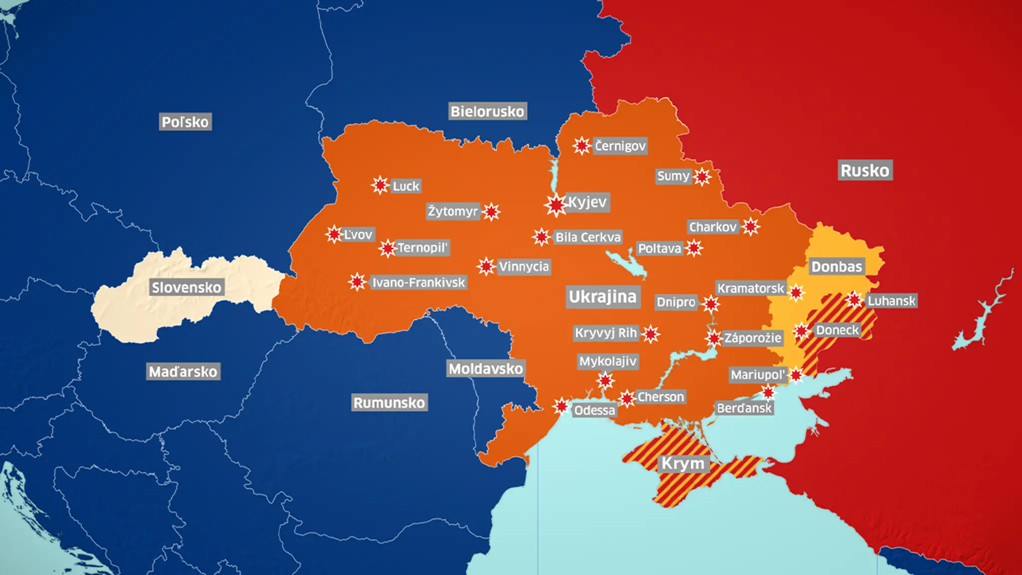 Mapa útokov.
