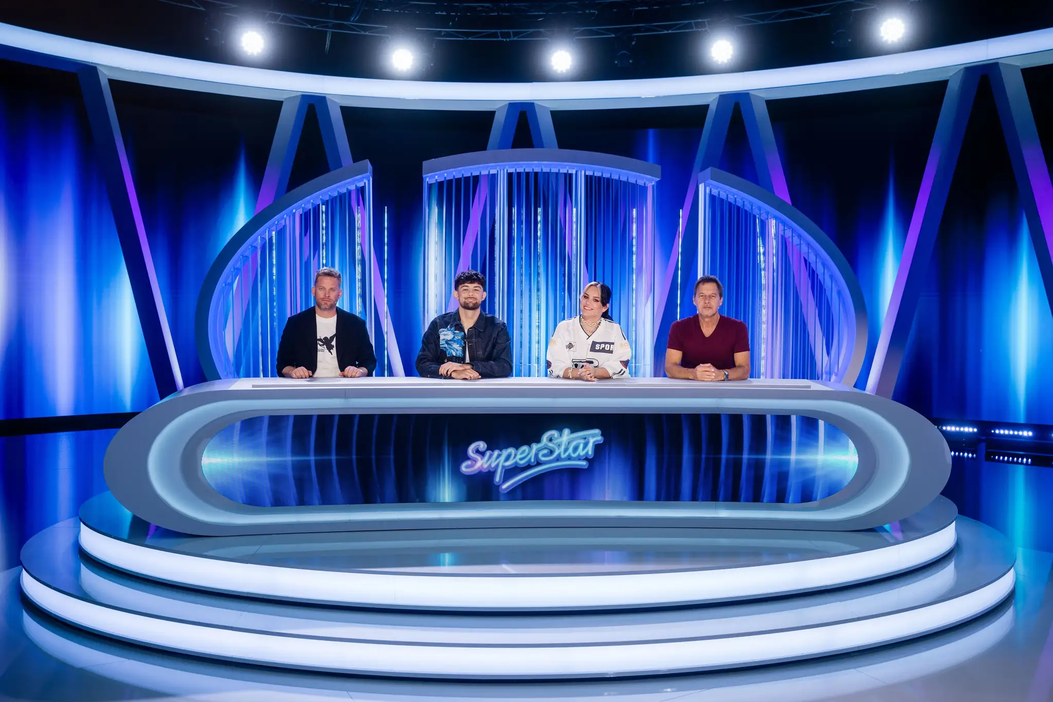 Jakub Prachař, Calin, Ewa Farna a Pavol Habera v šou SuperStar