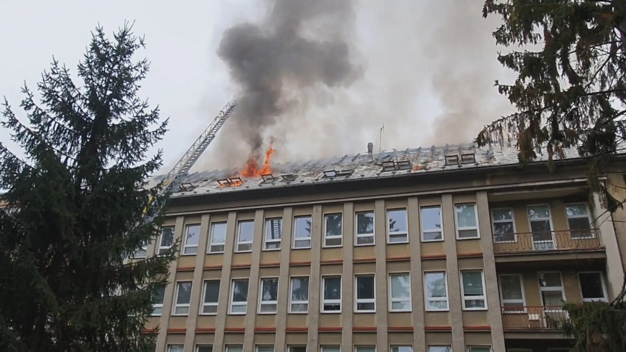 Požiar v nemocnici.