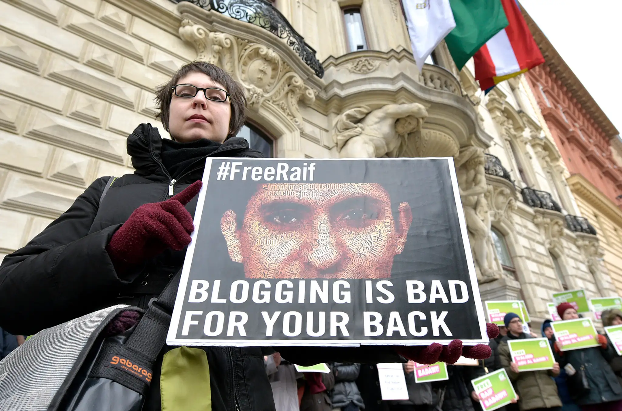 Vo februári protestovali vo Viedni proti zadržaniu saudskoarabského blogera Raífa