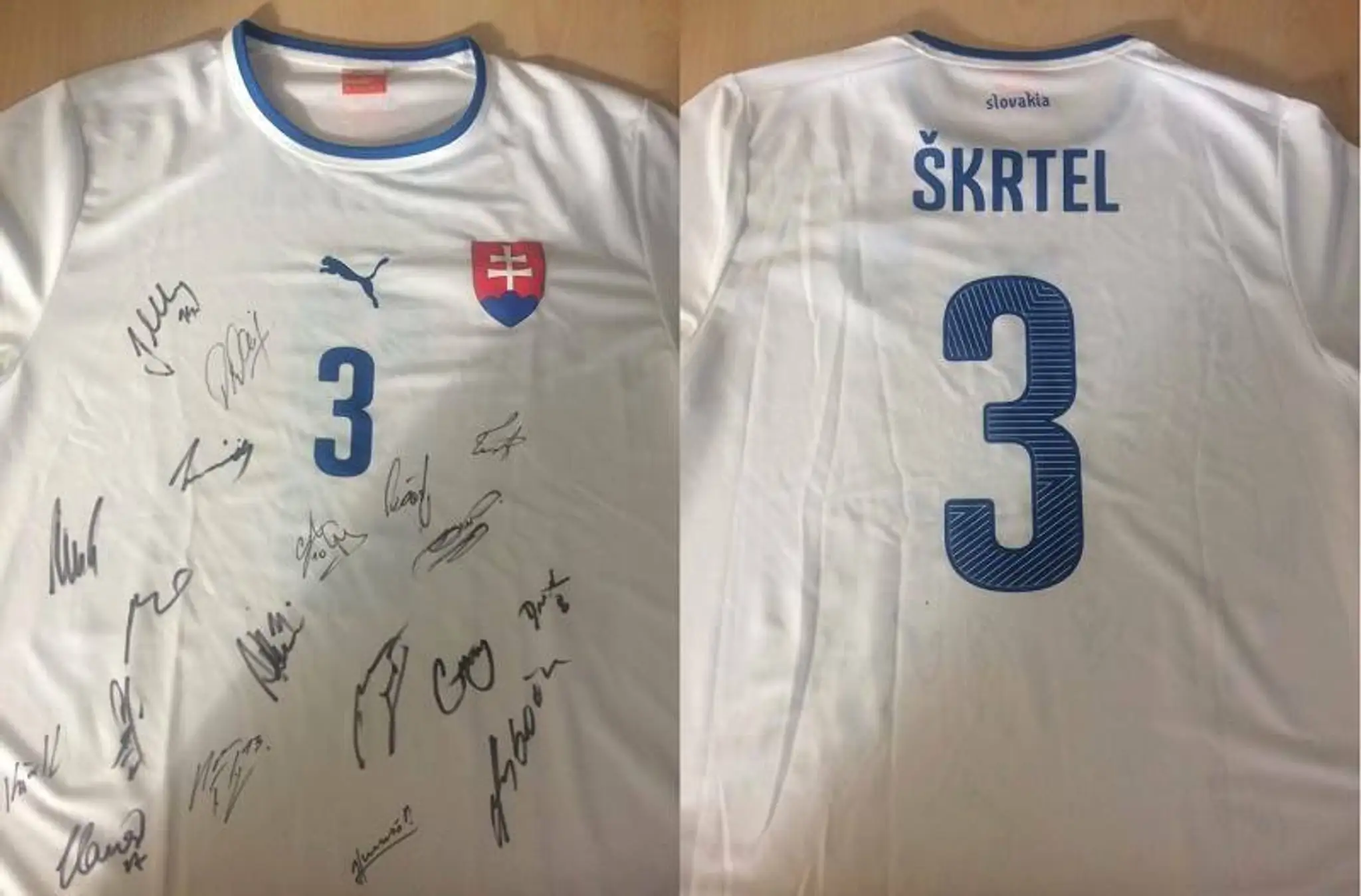Dres slovenskej reprezentácie aj s podpismi našich reprezentantov
