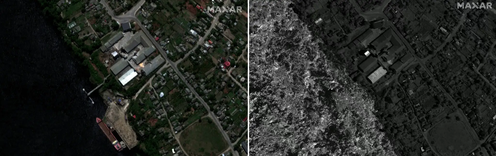 Zaplavené brehy Novej Kachovky 