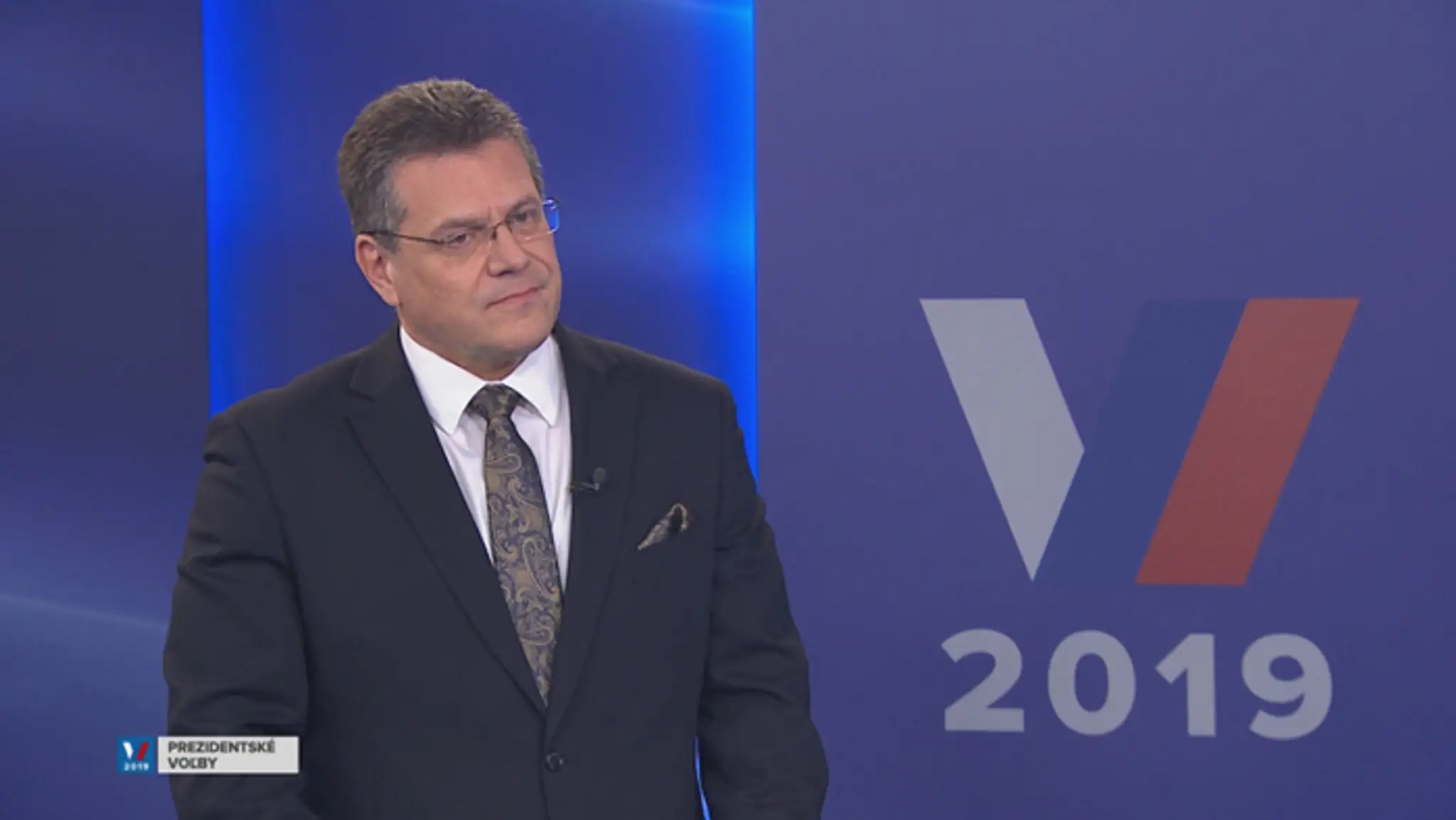 Maroš Šefčovič a Zuzana Čaputová v prezidentskej debate TV Markíza.