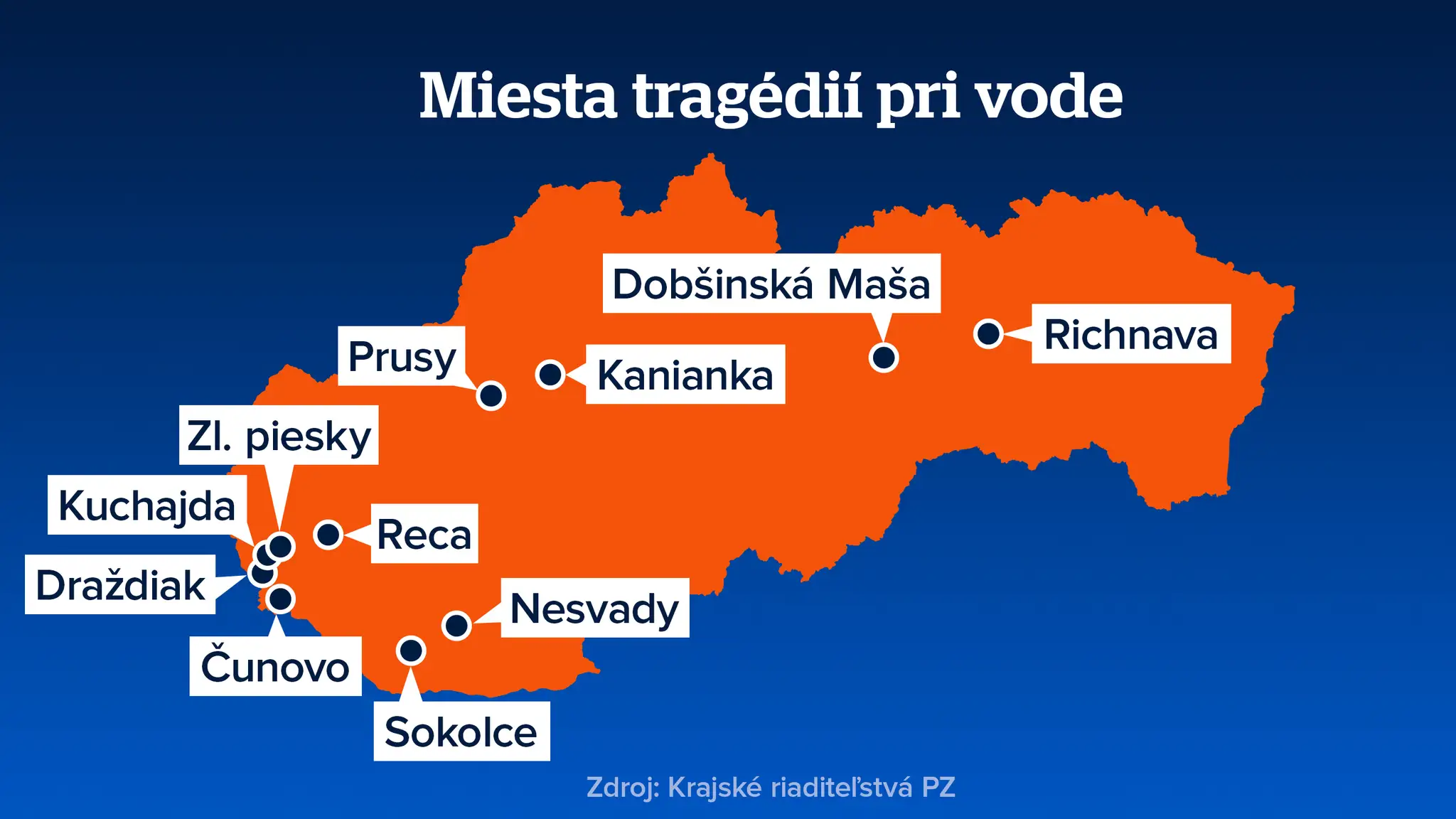 Miesta tragédií pri vode