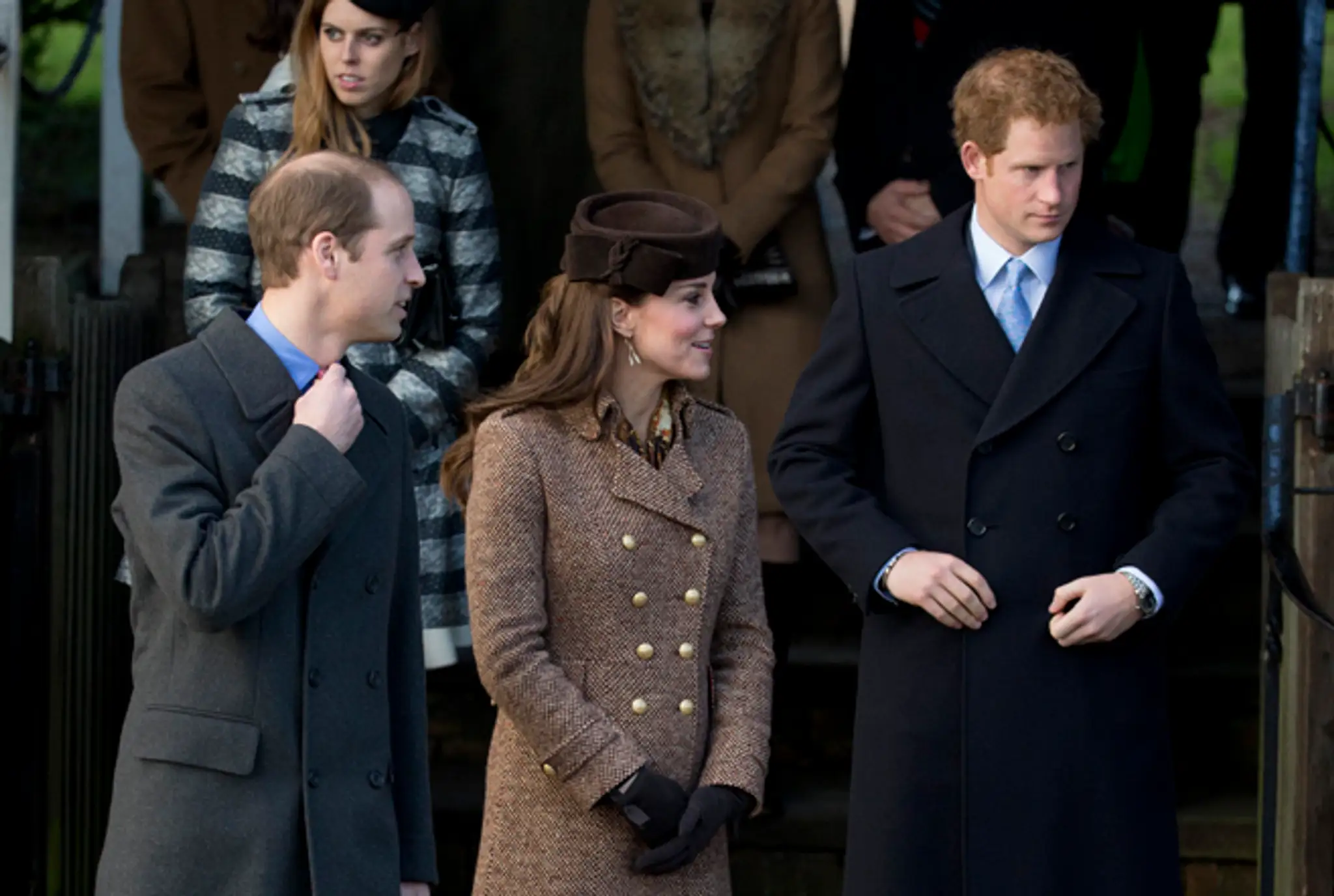 Princ William, Kate a Harry na archívnej snímke.