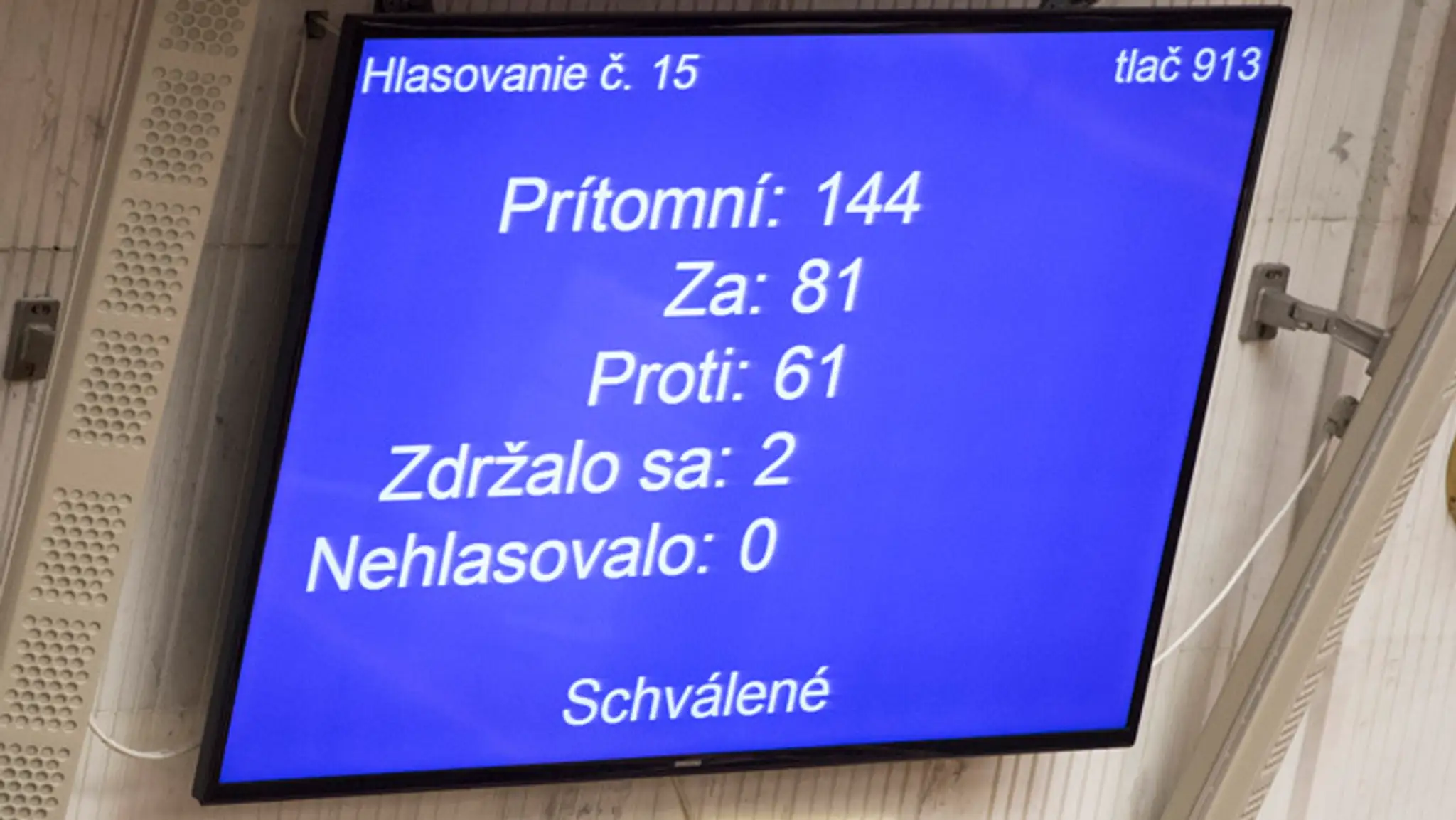 Hlasovanie o programovom vyhlásení vlády Petra Pellegriniho.