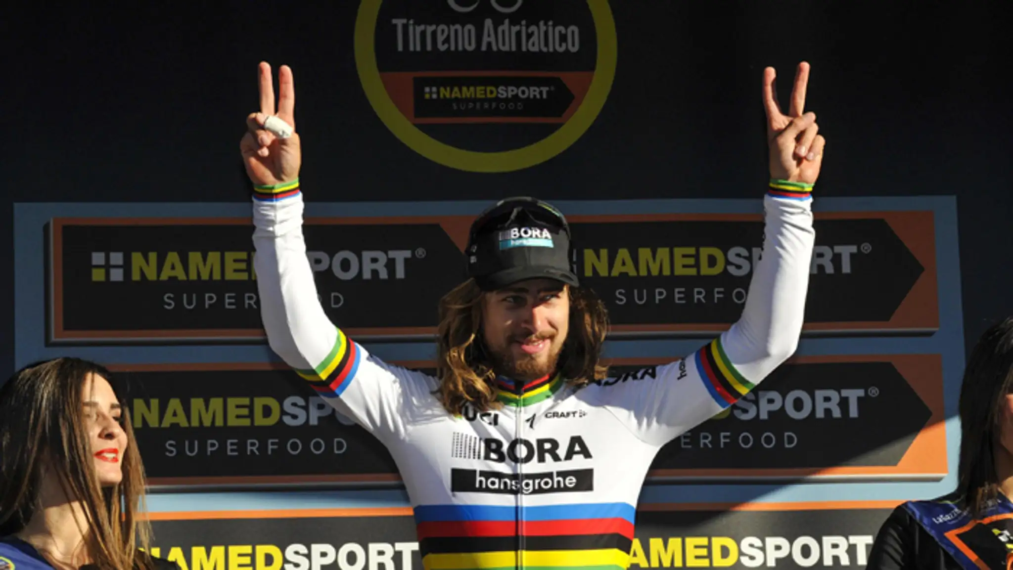 Peter Sagan po etapovom víťazstve na Tirreno Adriatico.