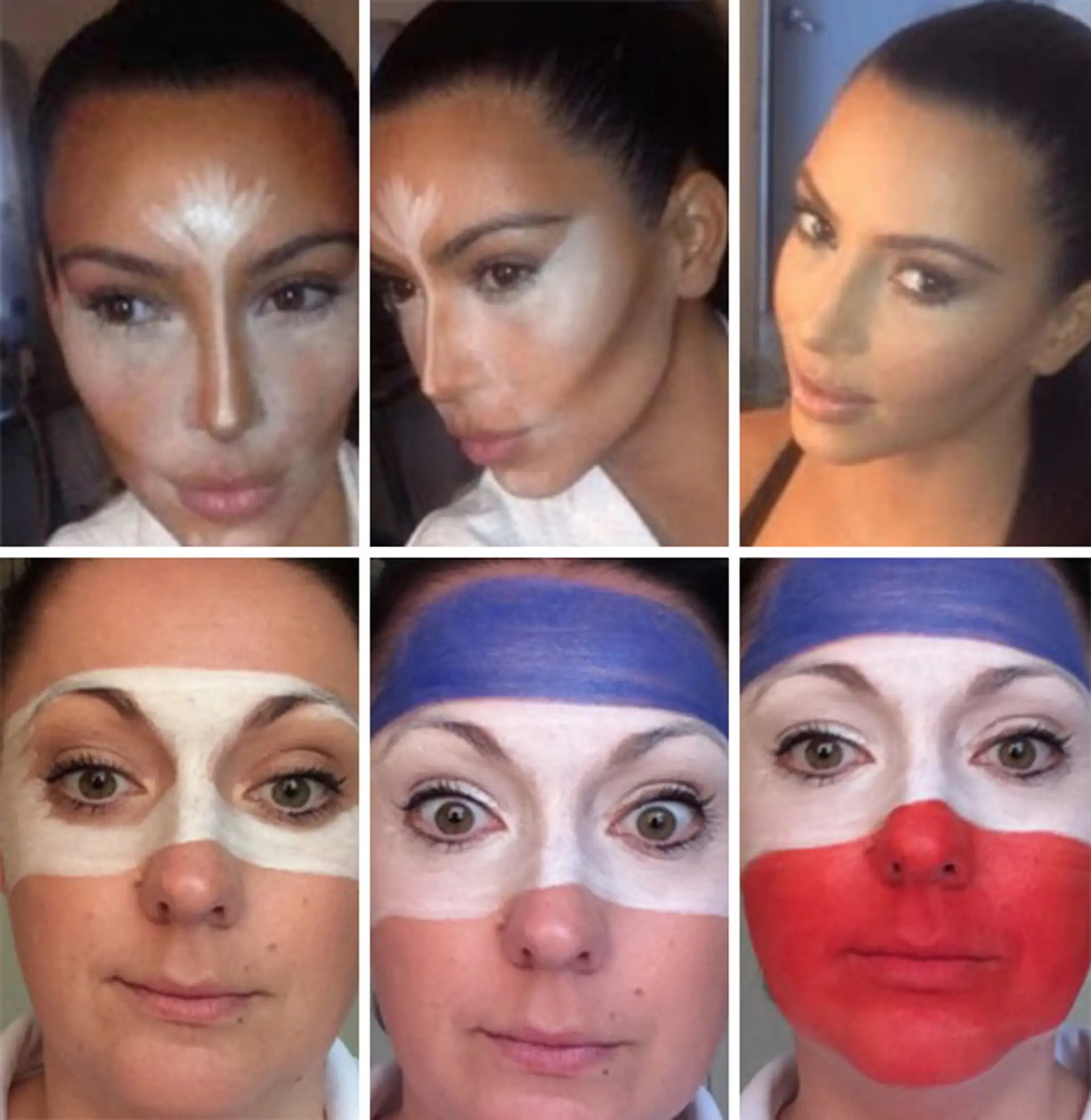 Kim Kardashian a paródia na jej fotky.