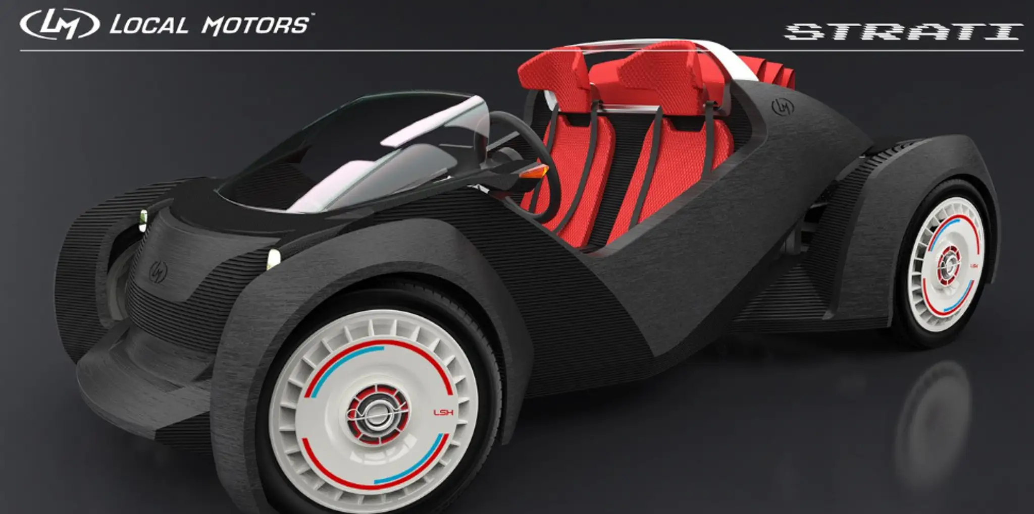 Výroba jedného vozidla Strati na 3D tlačiarni trvá približne 44 hodín. 
