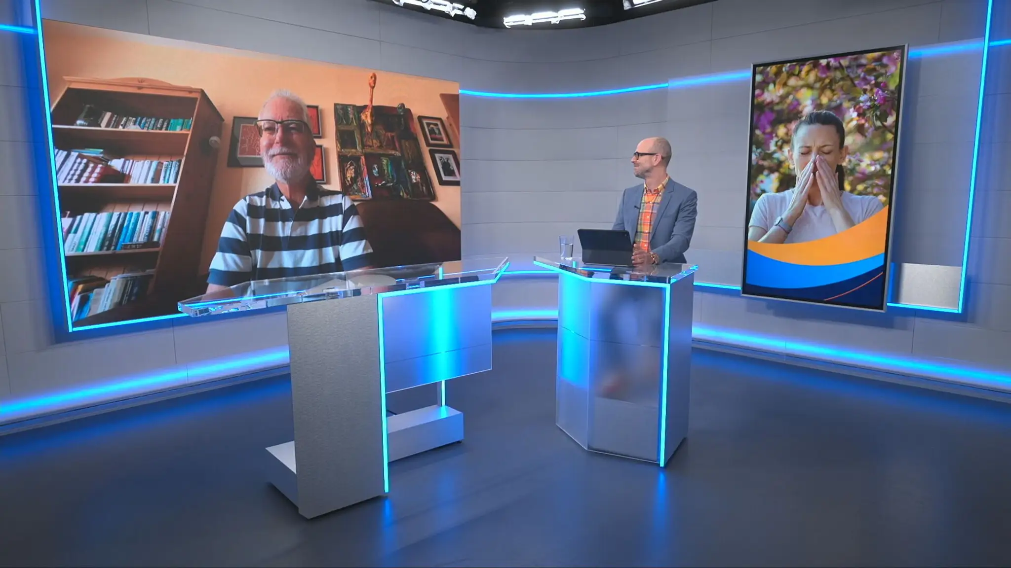 Na snímke alergológ a imunológ Martin Hrubiško v rozhovore na TN live.