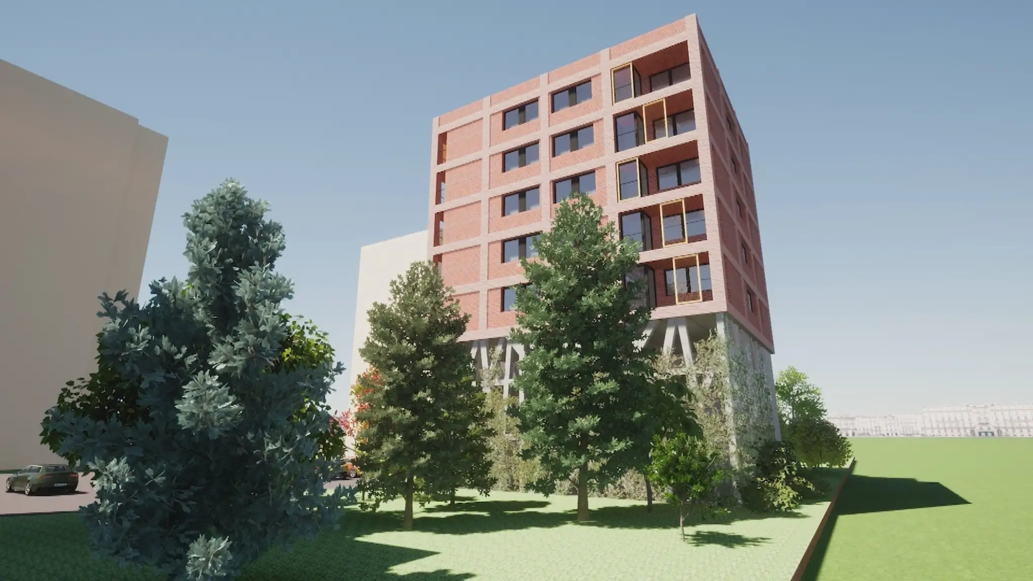 Nová bytovka na Mukačevskej.