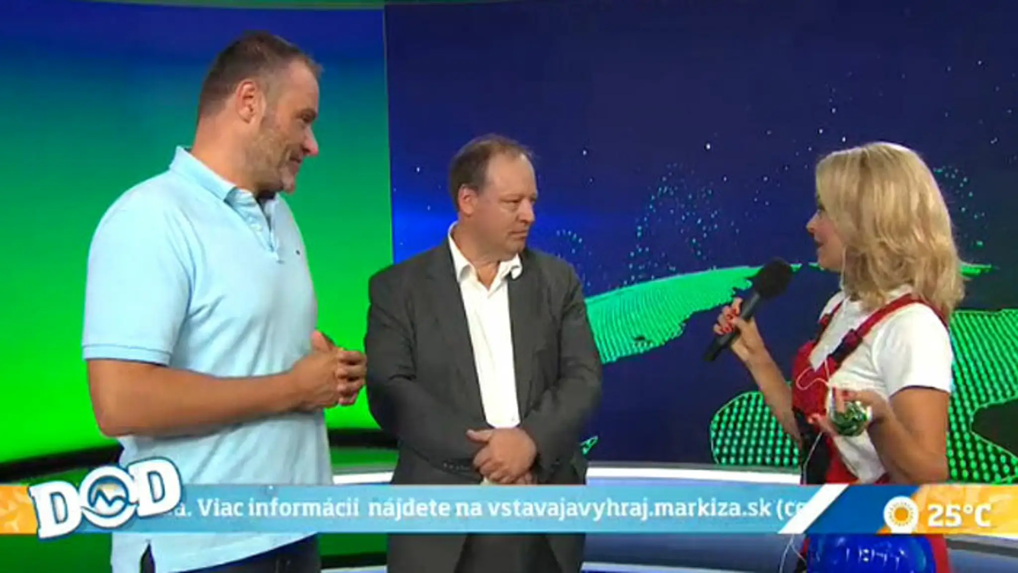 Henrich Krejča, Matthias Settele a Janka Hospodárová v novučičkom spravodajskom štúdiu