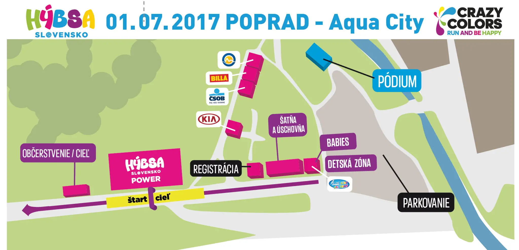 Mapka areálu na HÝBSA Poprad