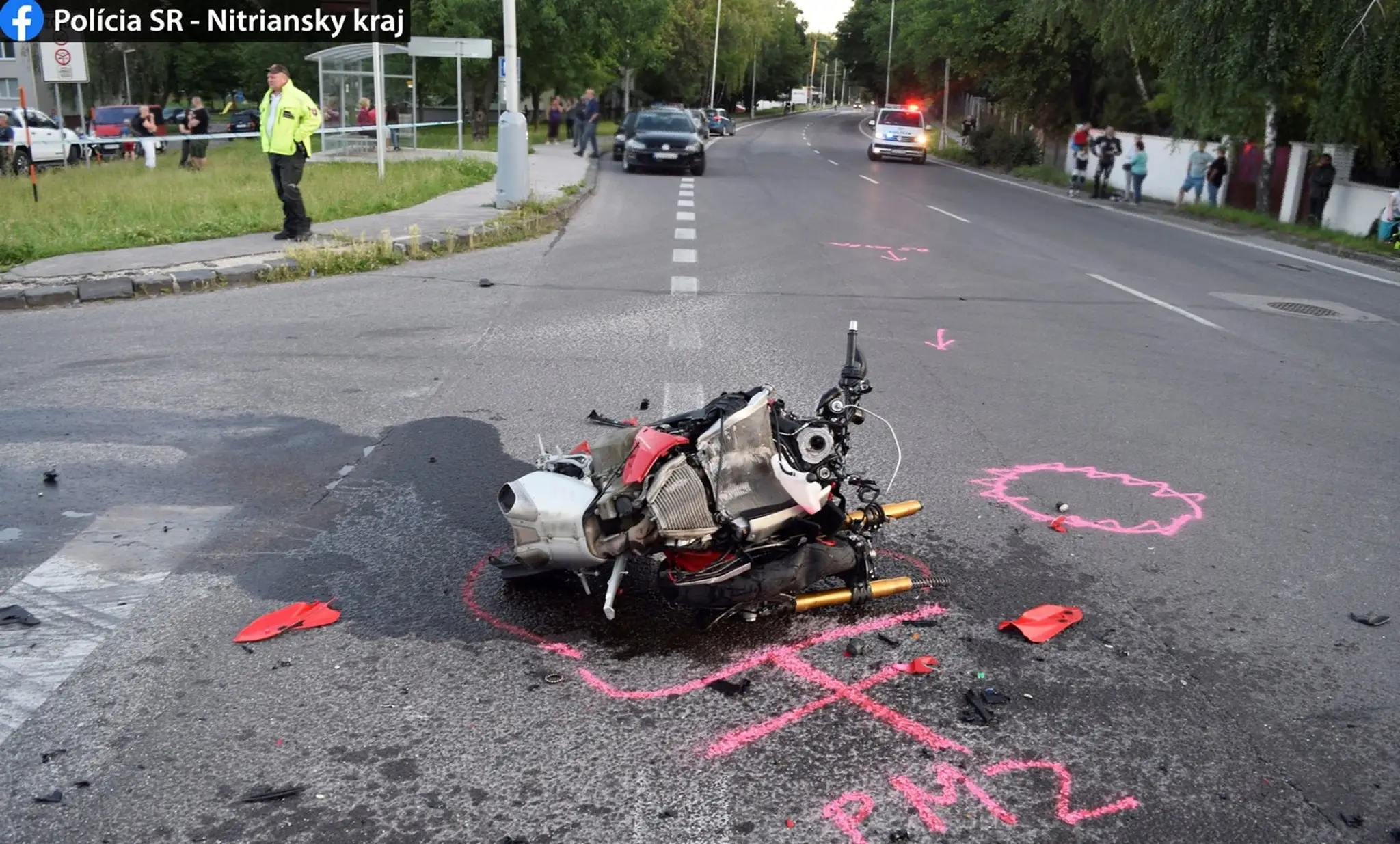 Motocykel po nehode.