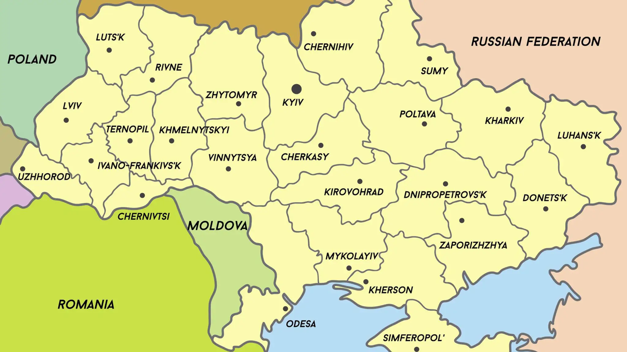 Mapa Ukrajiny
