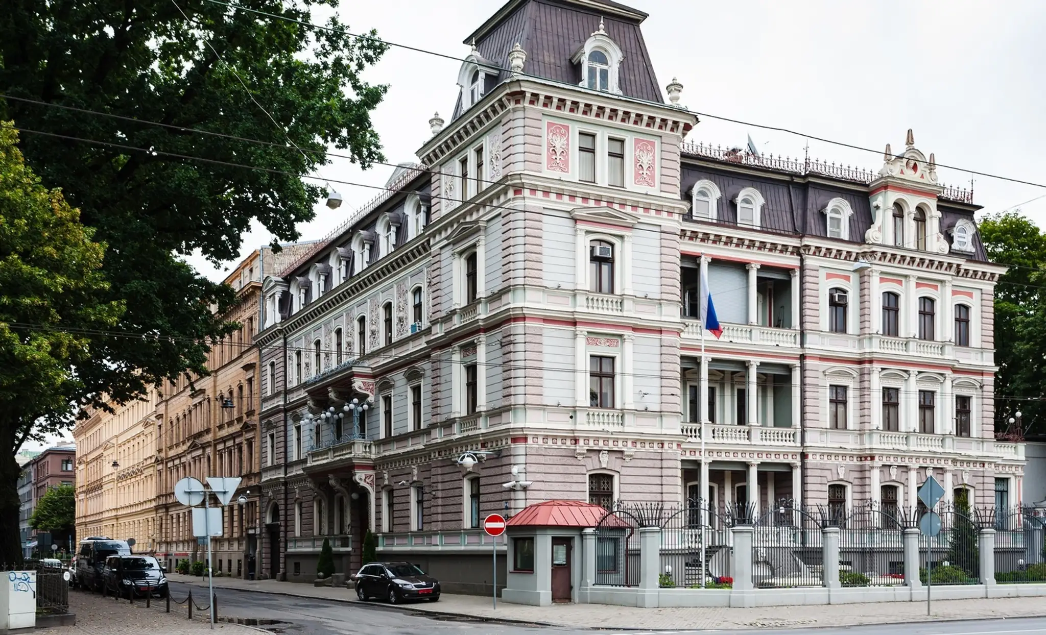 Ruská ambasáda v lotyšskej Rige.