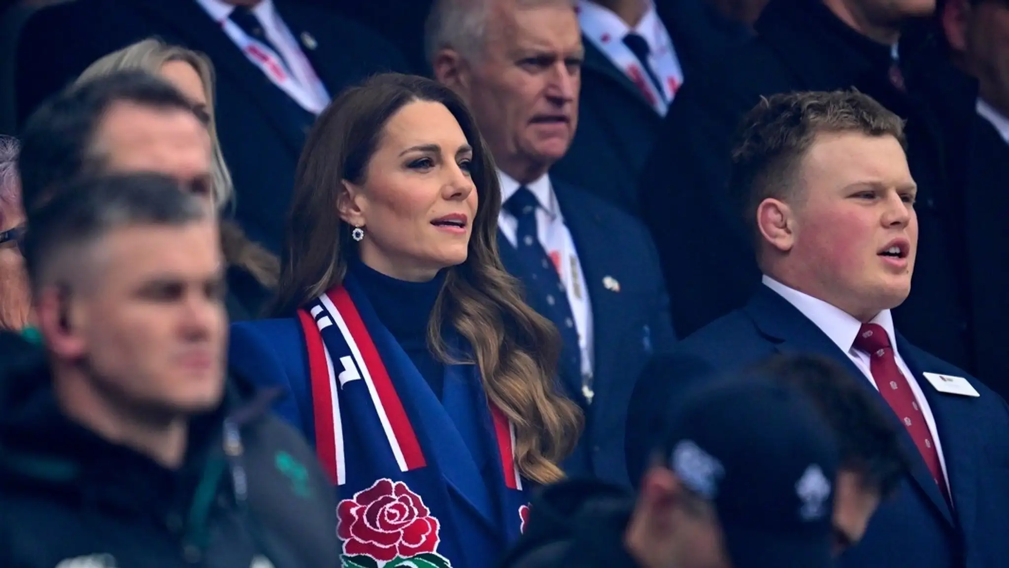 Princezná Kate na rugby zápase Six Nations.