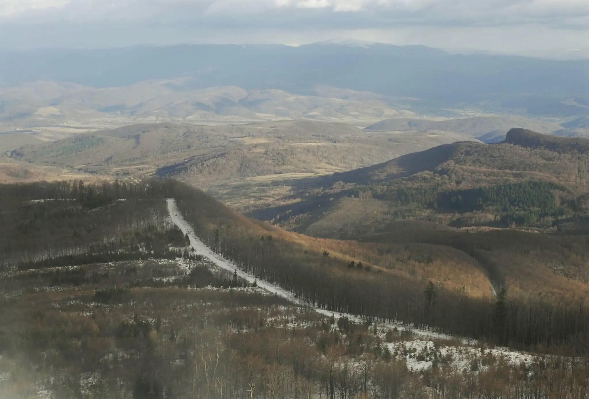 Letecký pohľad na slovensko-ukrajinskú hranicu.