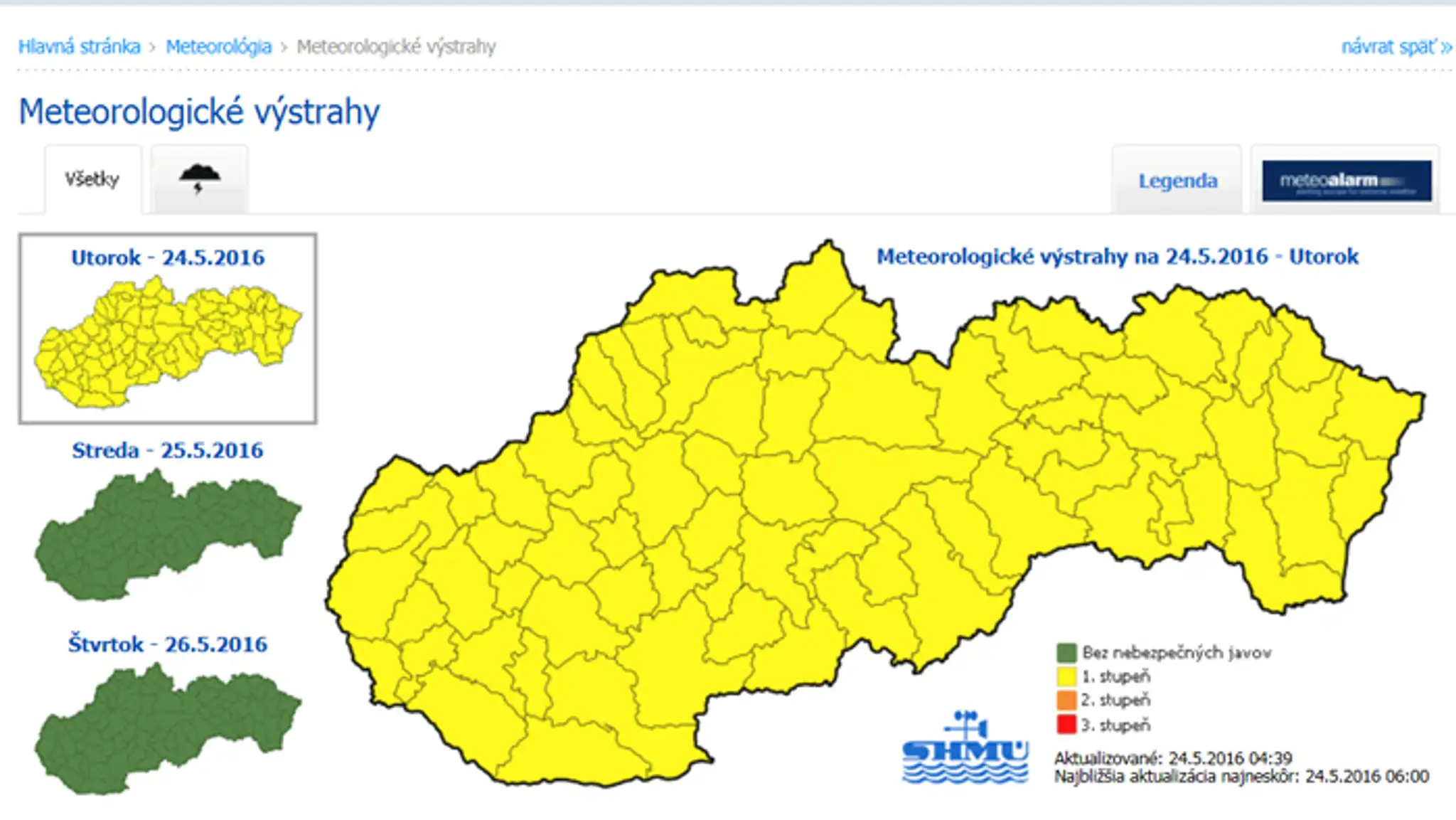 Meteorológovia vydali výstrahu.