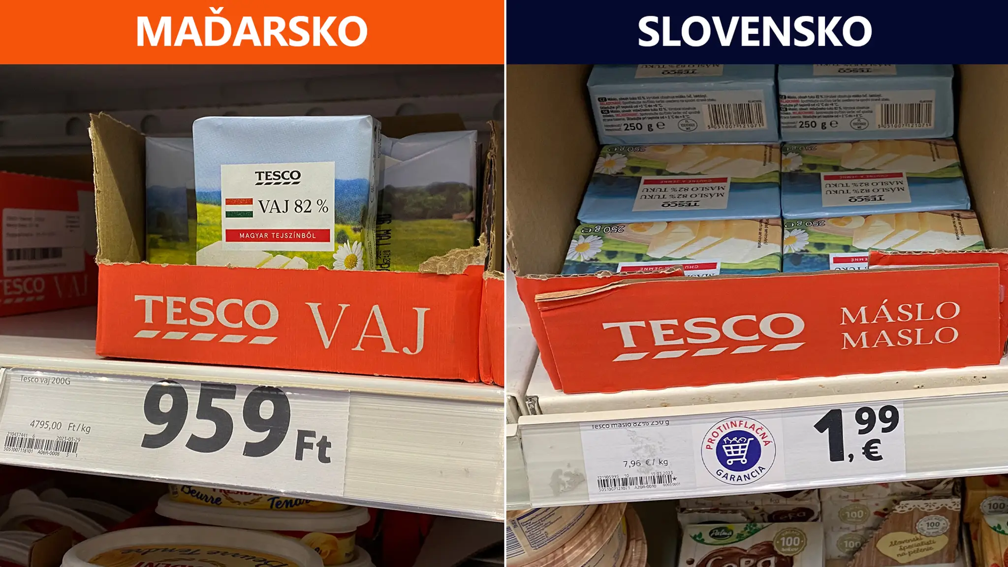 Porovnanie cien základných potravín v Maďarsku a na Slovensku