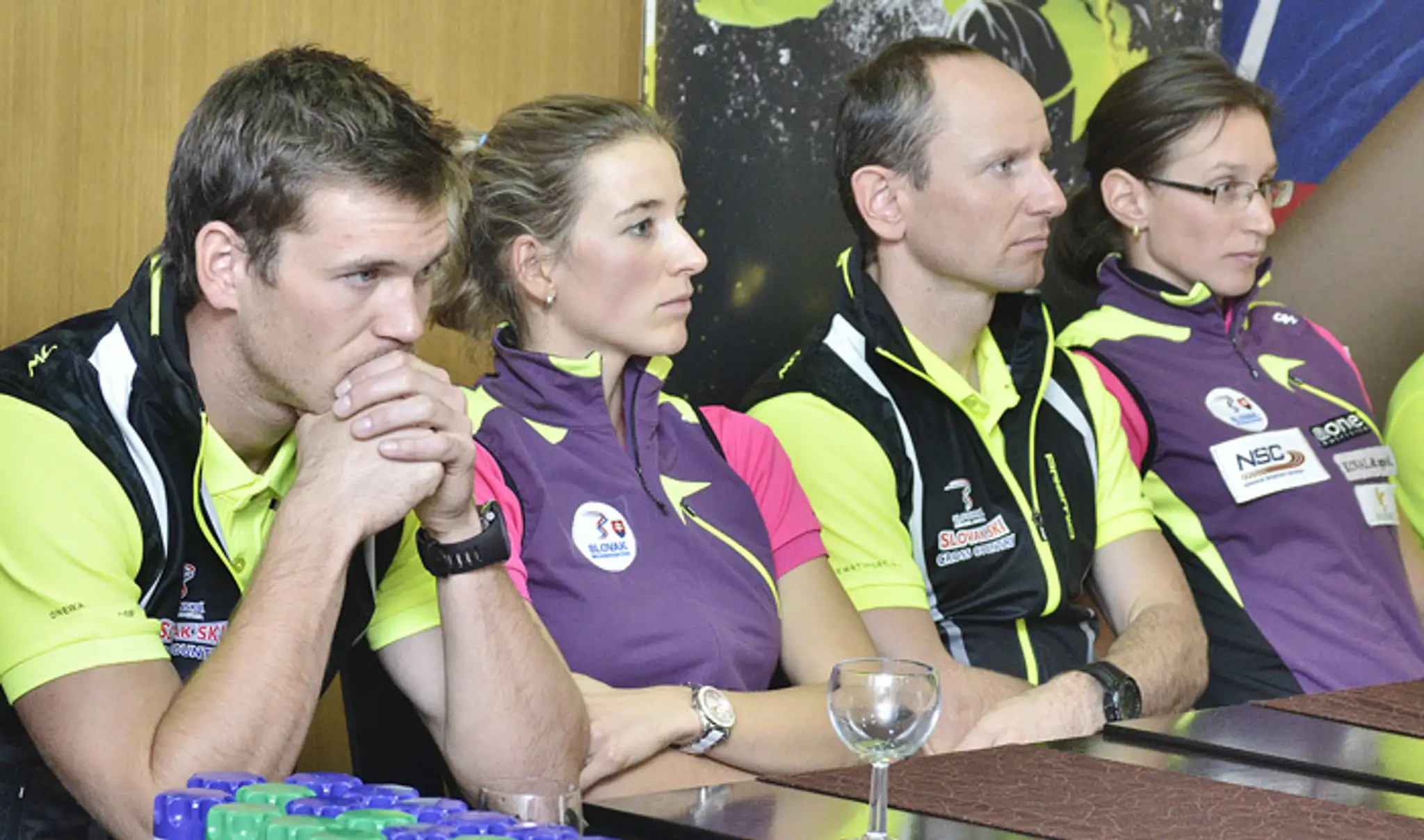 Reprezentanti v bežeckom lyžovaní Peter Mlynár, Daniela Kotschová, Martin Bajčičák, Alena Procházková