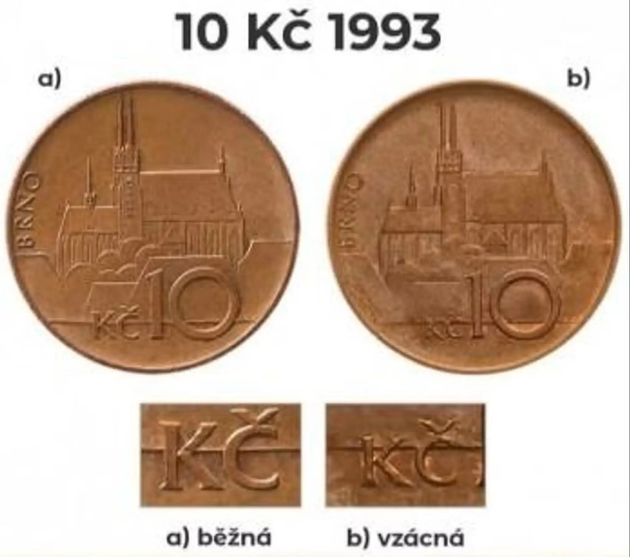Vzácna desaťkorunáčka z roku 1993.