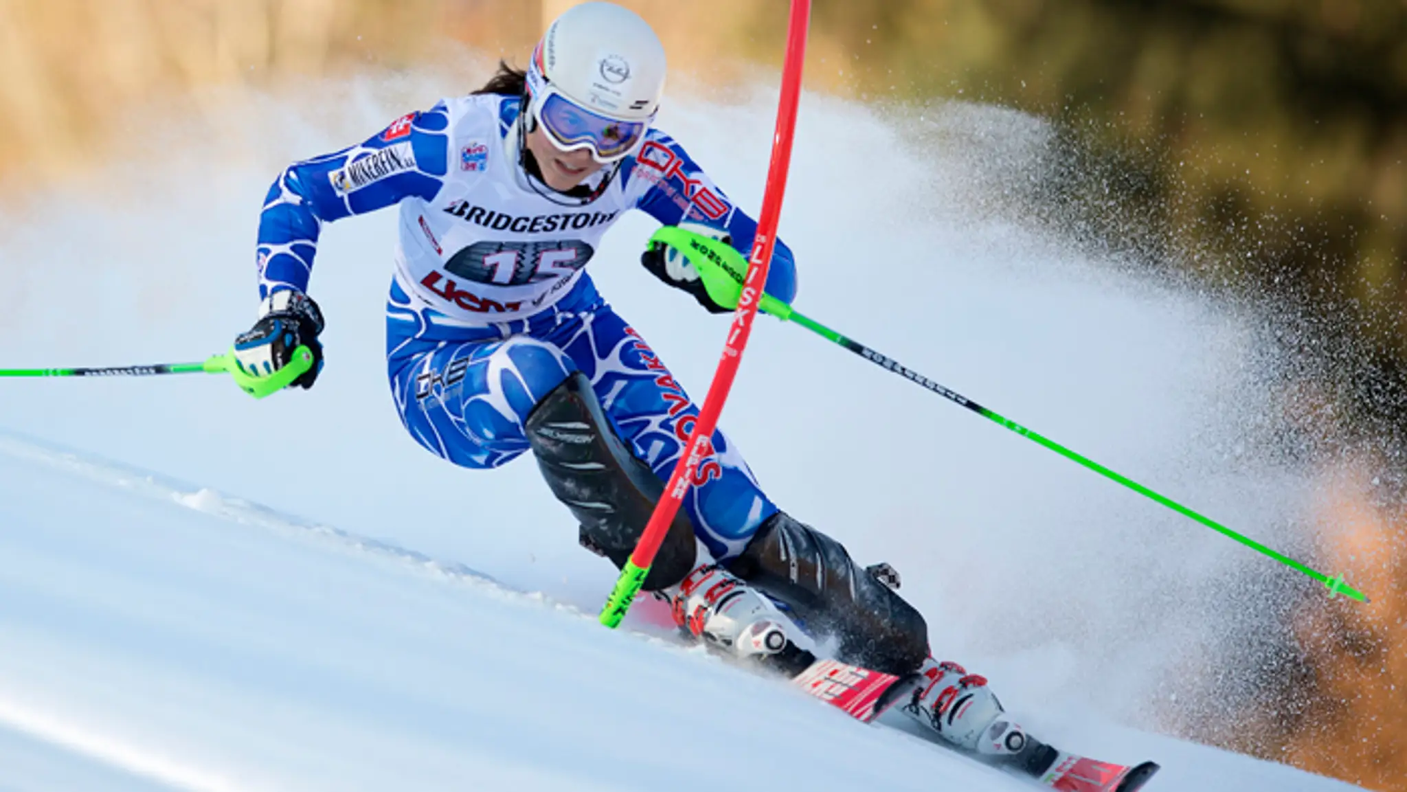 Petra Vlhová v slalome v rakúskom Lienzi.