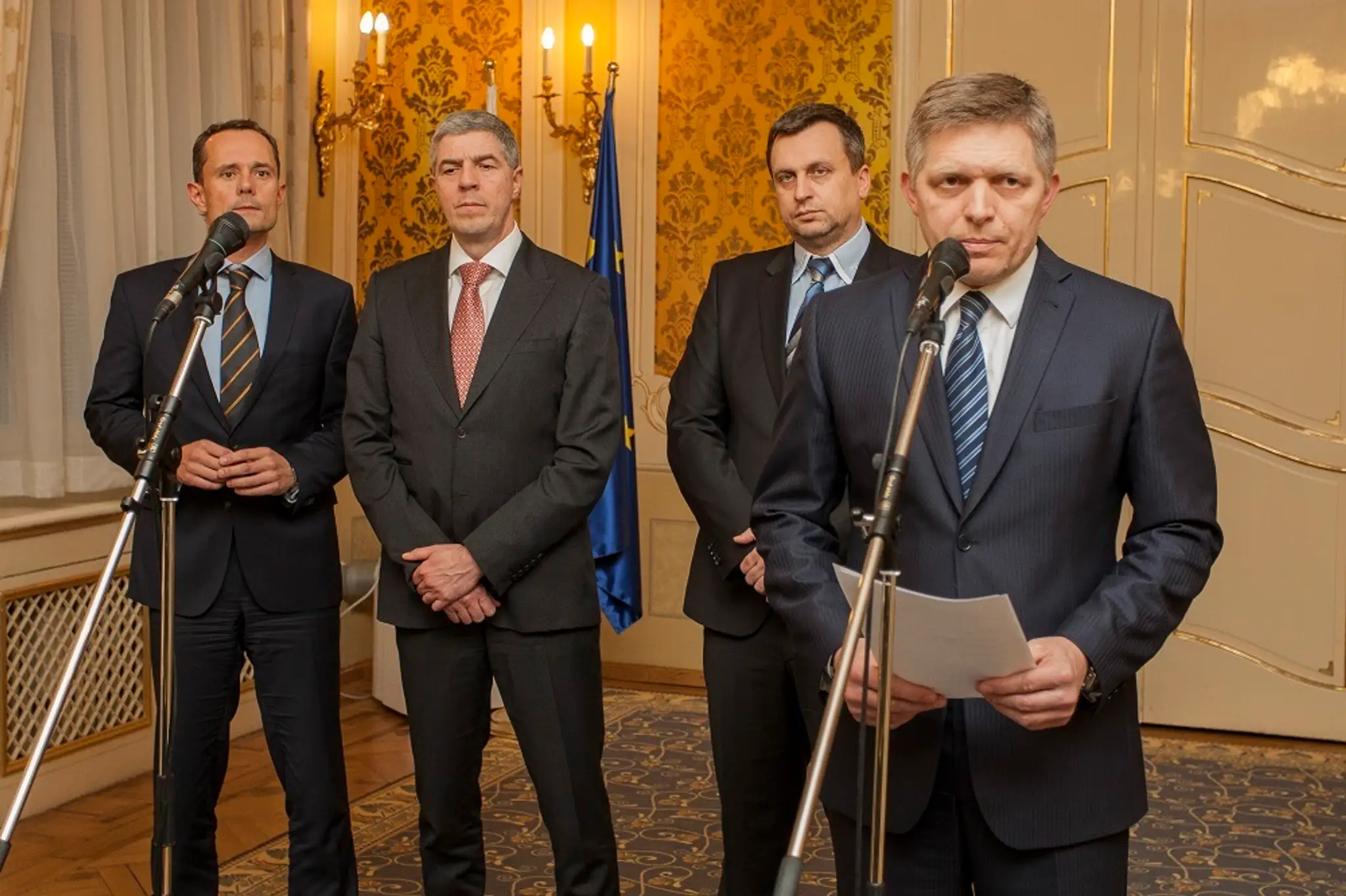 Lídri vládnej koalície na archívnej snímke.