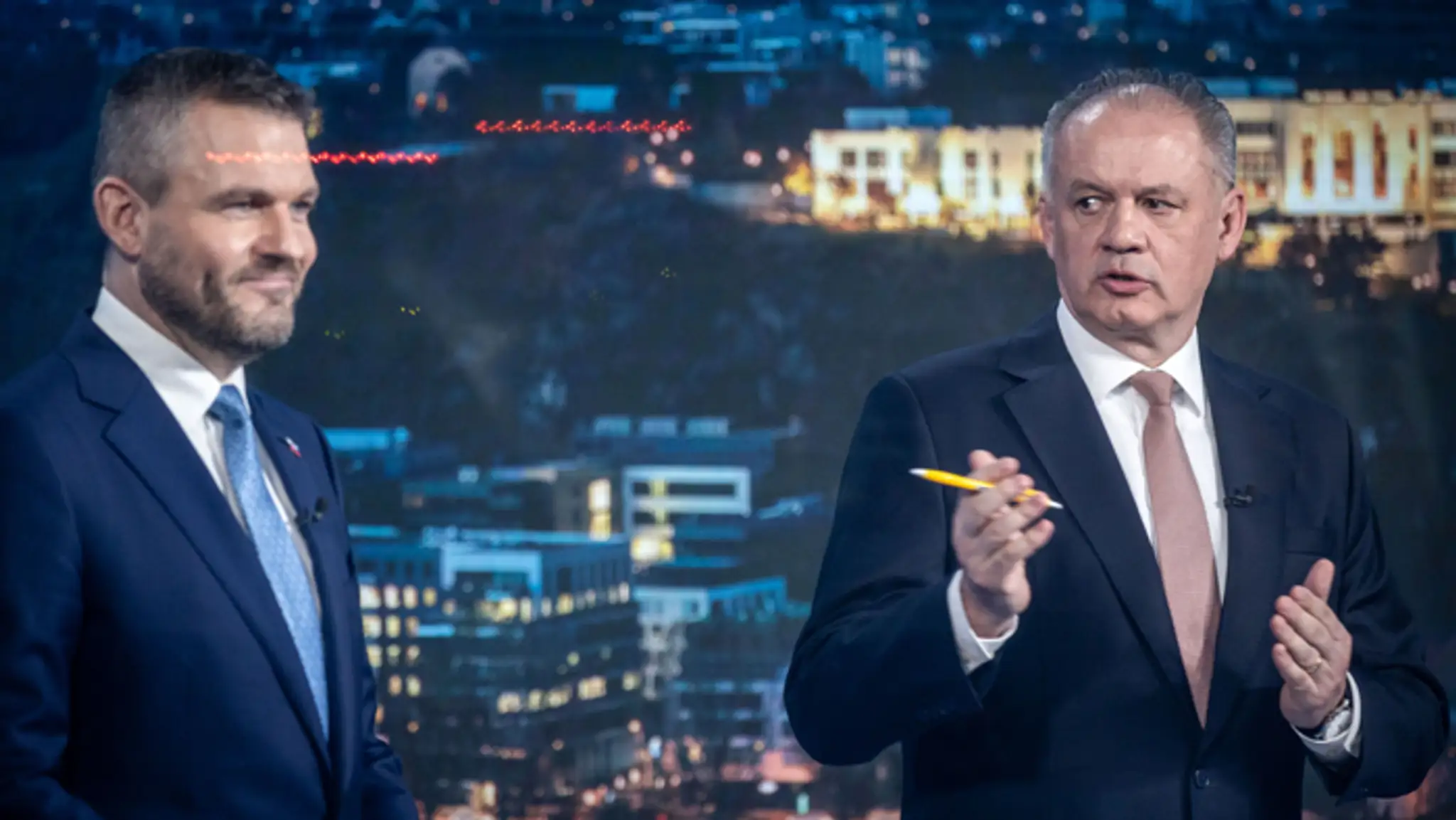 Líder OĽANO Igor Matovič v štúdiu TV Markíza počas predvolebnej debaty.