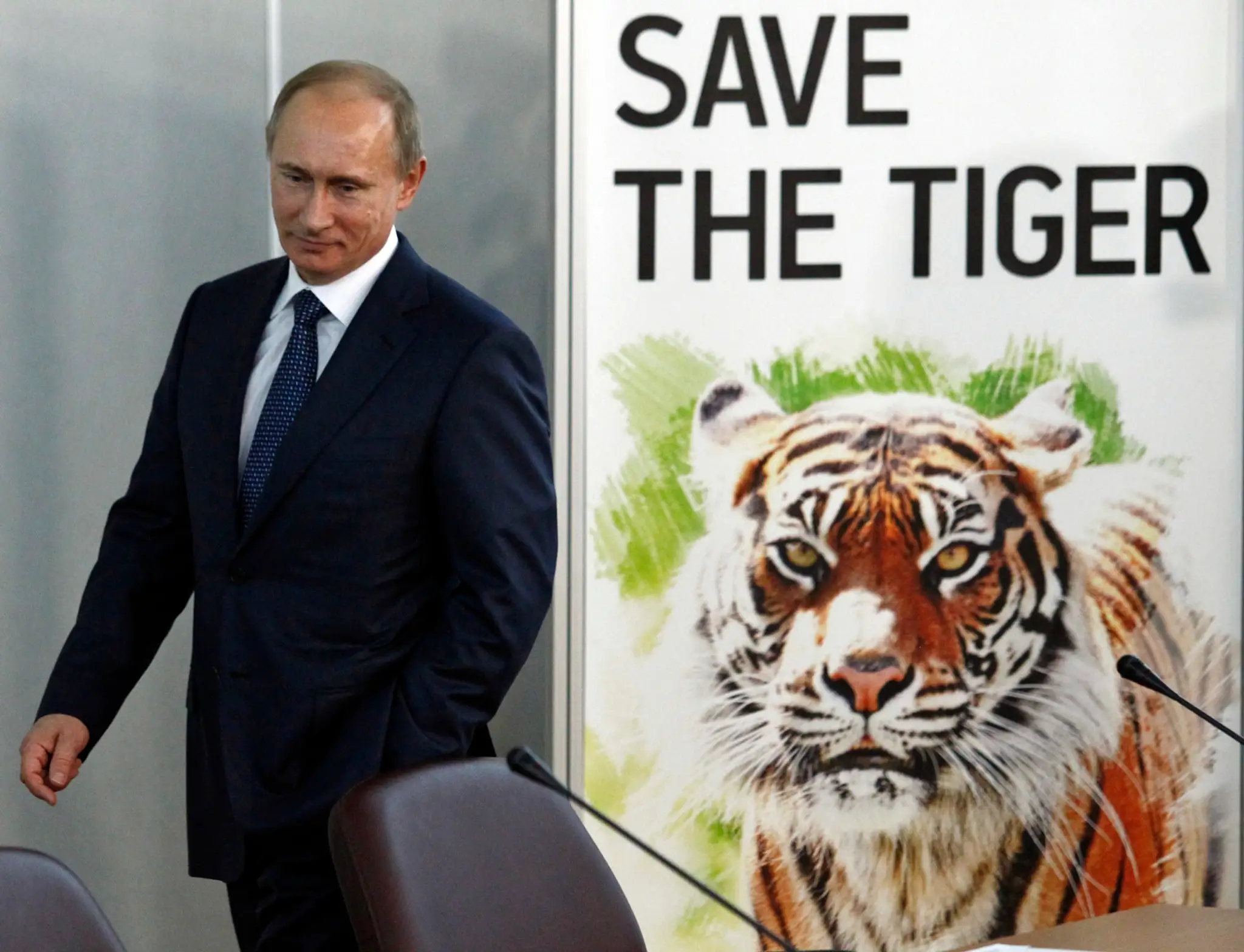 Putin a tiger, ktorého vypustil v máji do voľnej prírody na odľahlom mieste Amurského kraja.