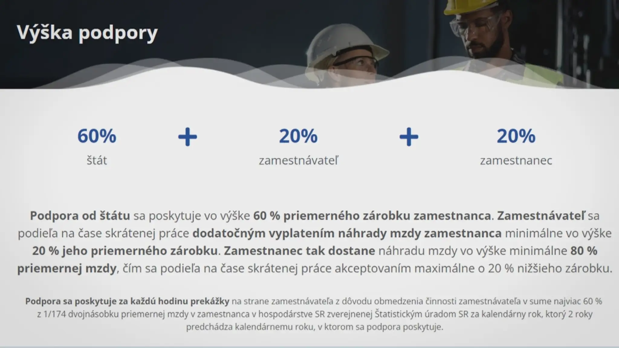 Výška podpory.