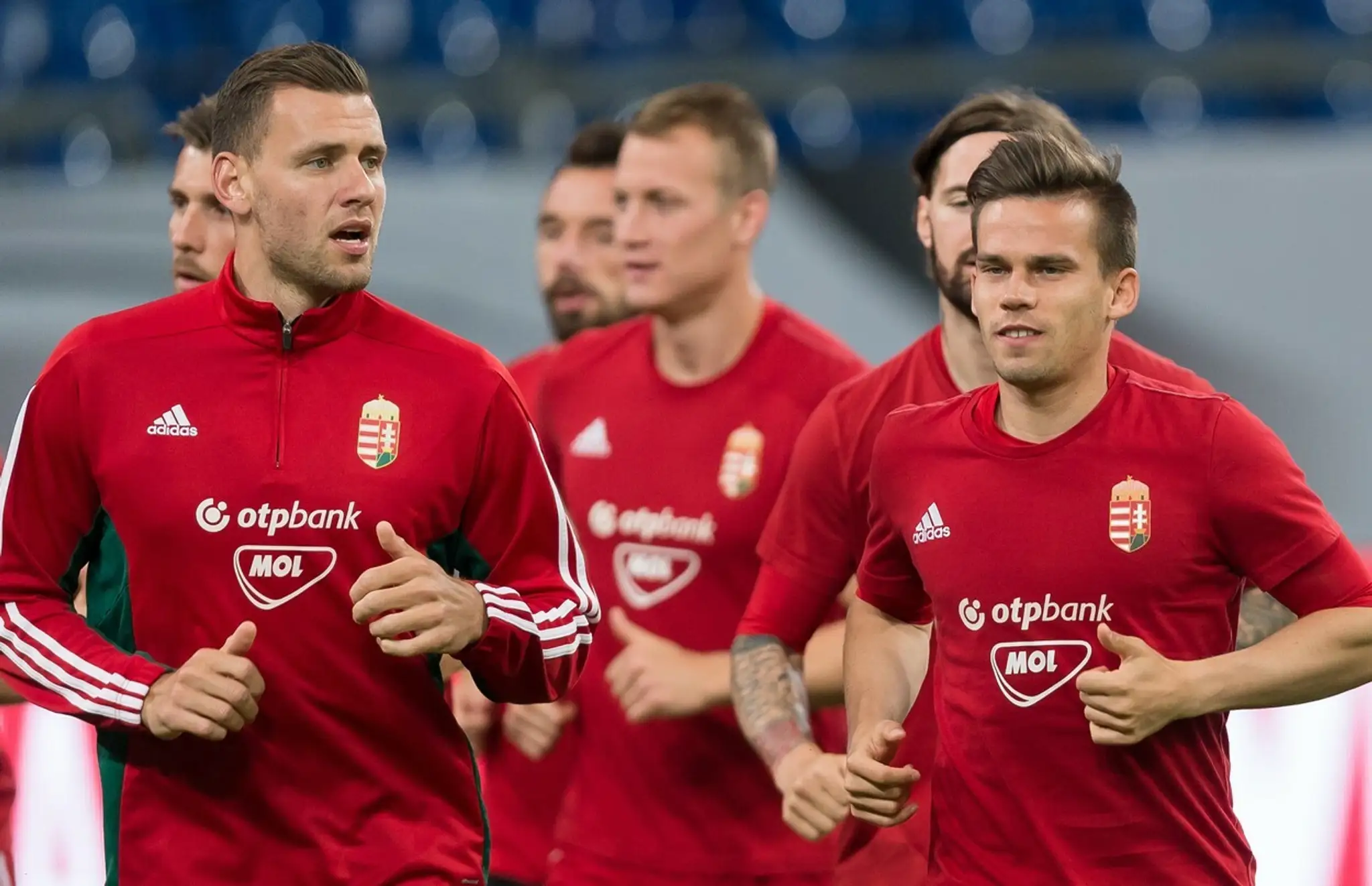 Futbalisti Maďarska na tréningu