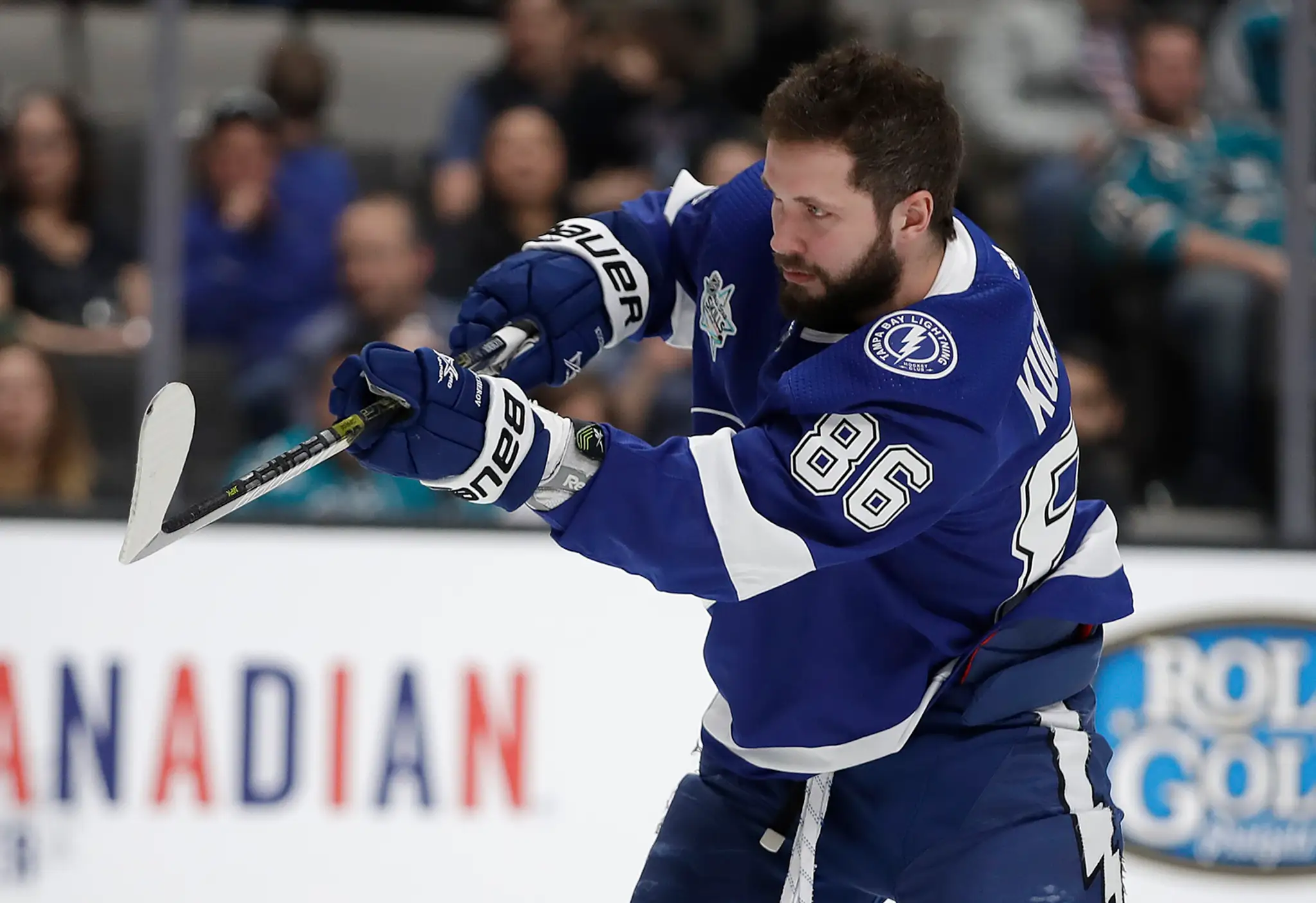 Nikita Kučerov z Tampy v Súťaži zručností v rámci All star víkendu NHL.