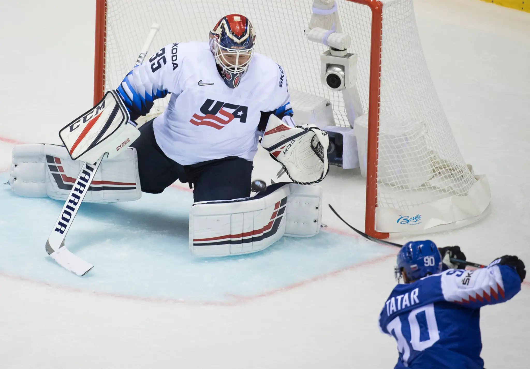 Tomáš Tatar oslavuje gól v sieti USA v zápase na MS 2019.