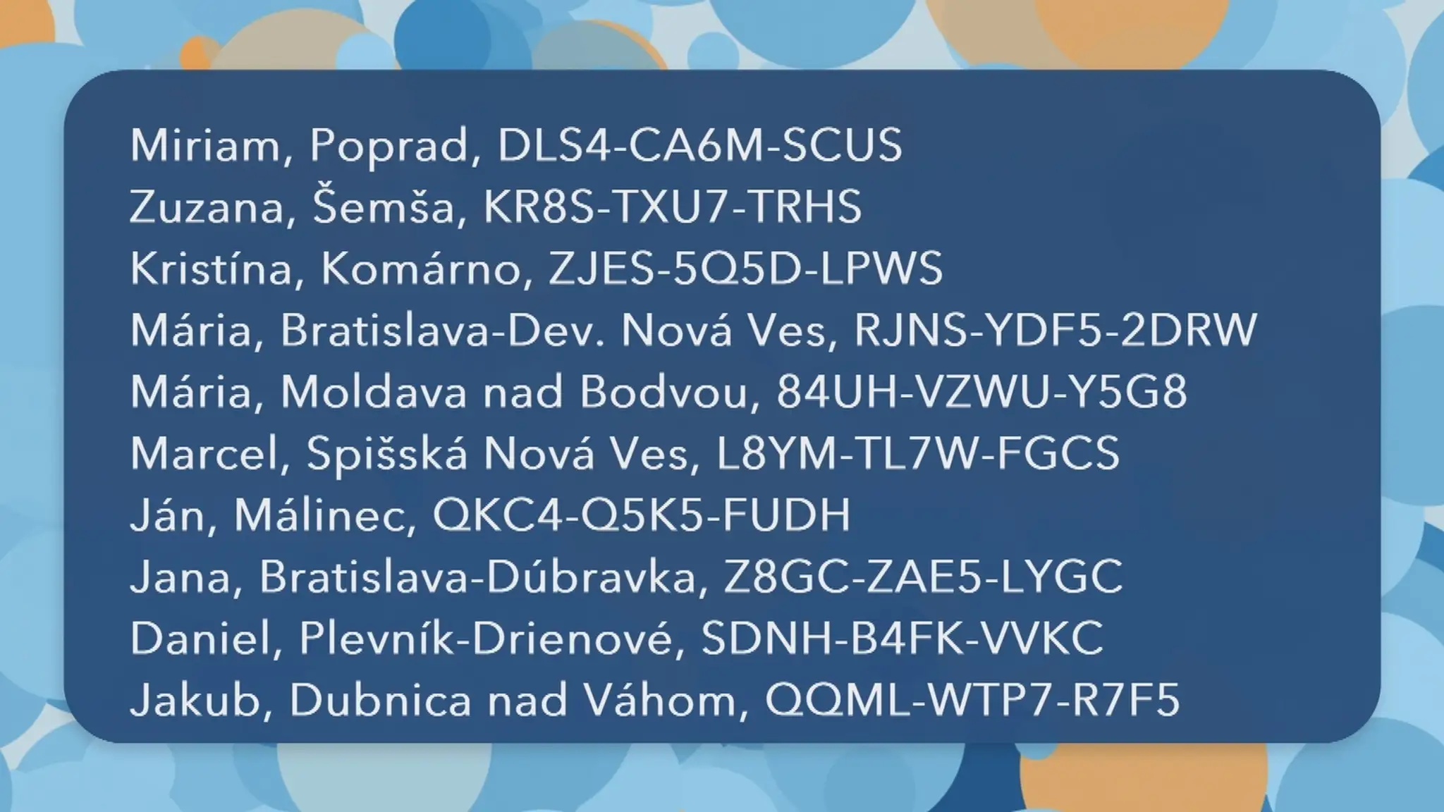 Výhercovia tisícky.