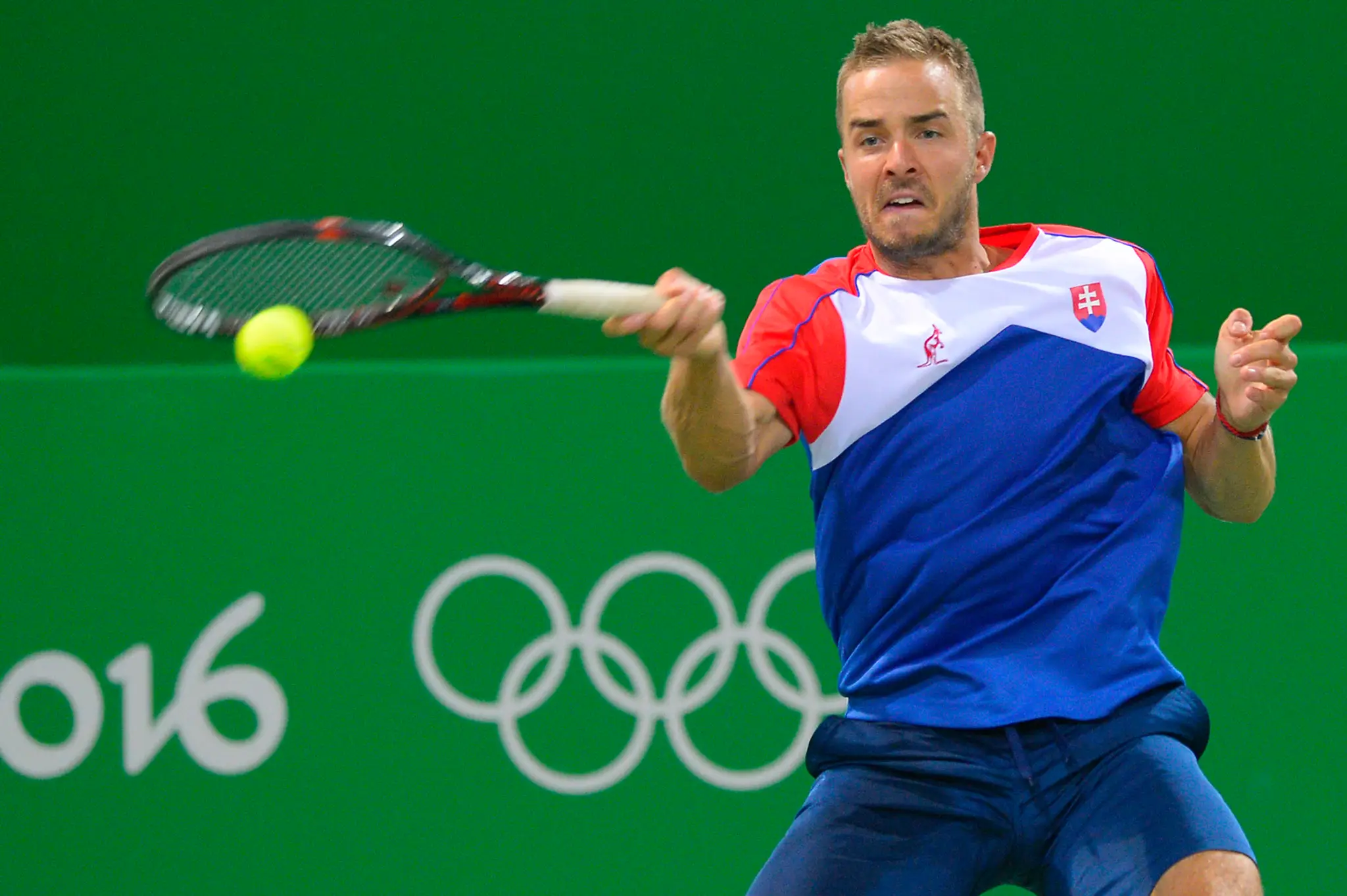 Andrej Martin v prvom kole mužskej štvorhry na OH v Rio de Janeiro.