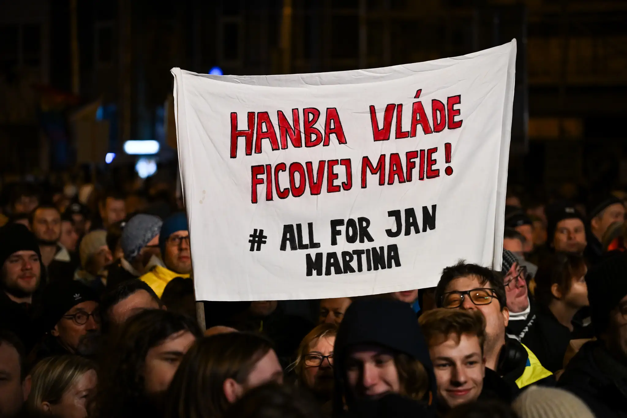 Opozičné protesty v Bratislave.
