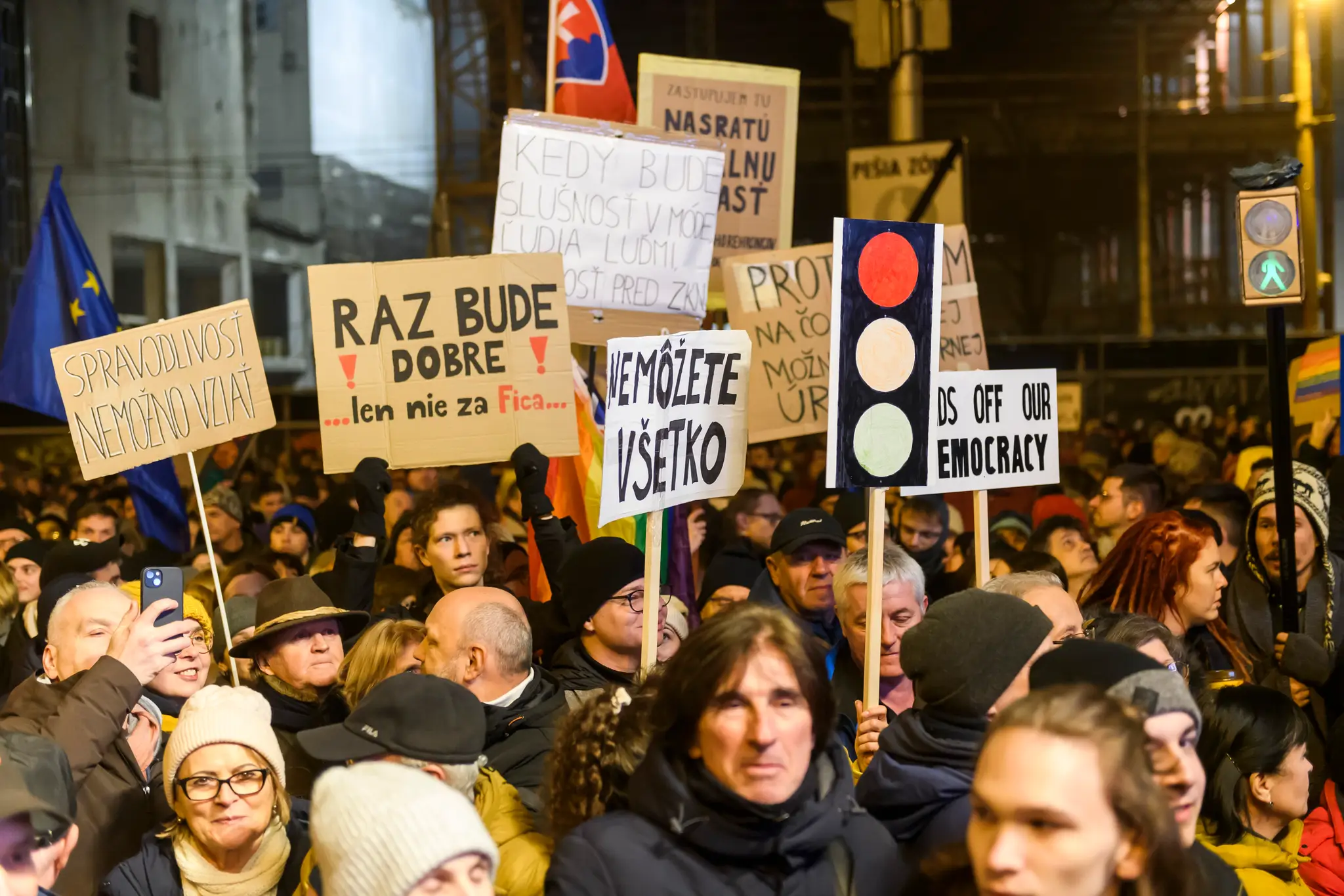 Protest v Bratislave. 