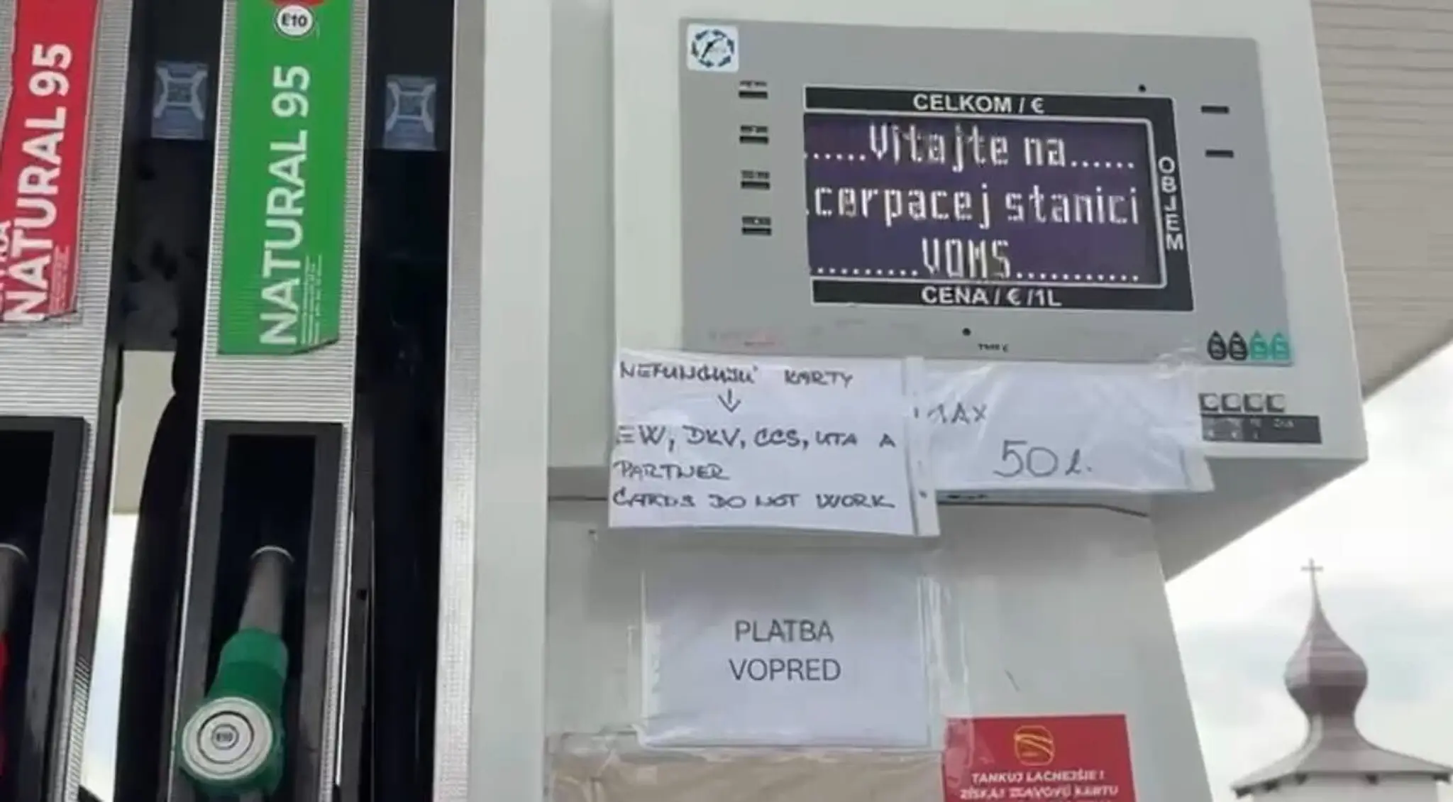 Obmedzenie na čerpacej stanici v Záhorskej Bystrici pri Bratislave