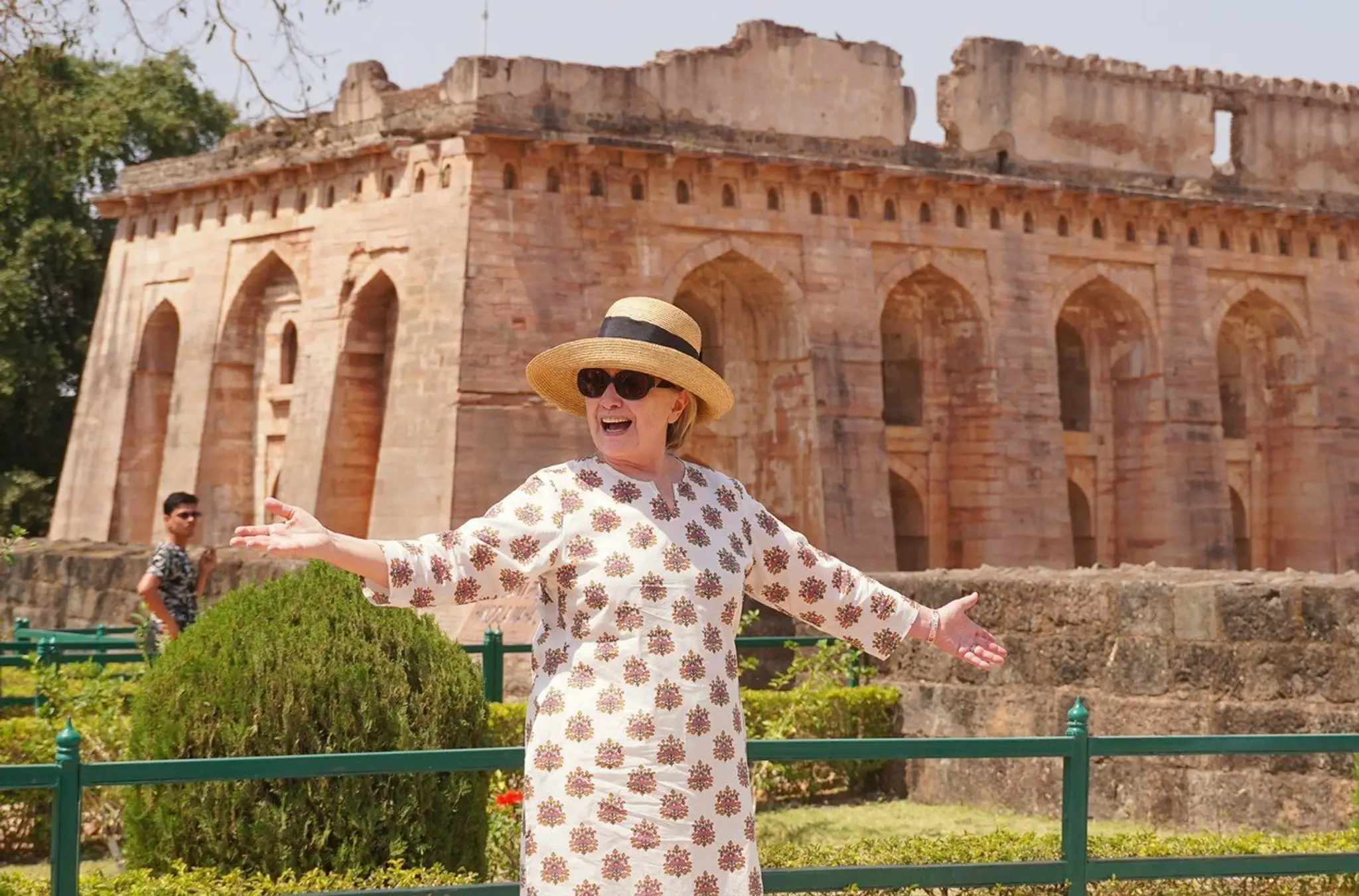 Hillary Clintonová počas návštevy Indie. 