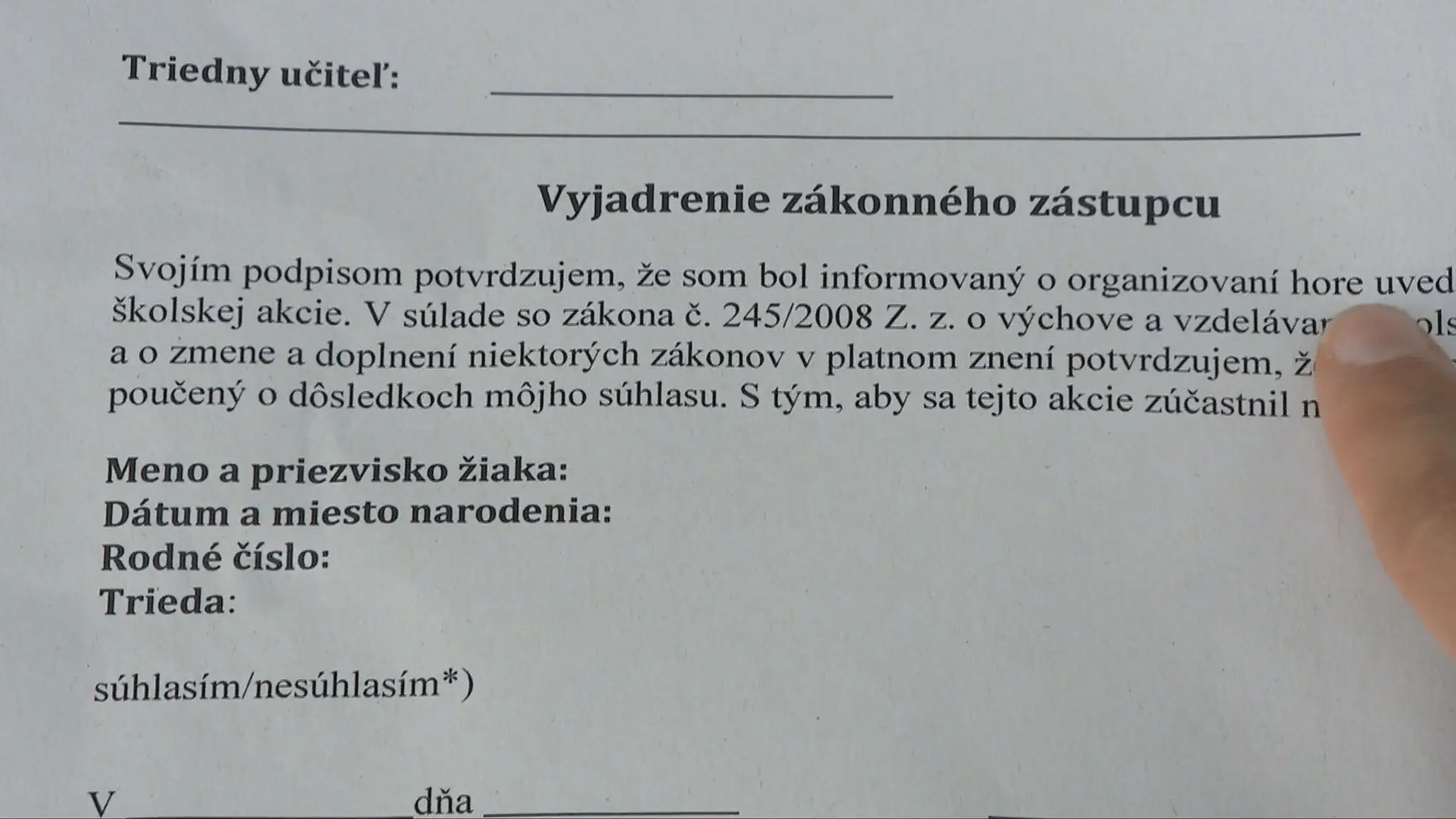 Informovaný súhlas. Ilustračná snímka