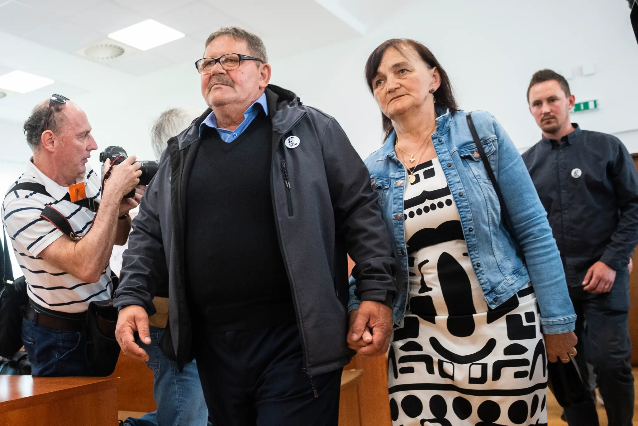 Jozef Kuciak a Jana Kuciaková počas rozsudku v kauze Kuciak.