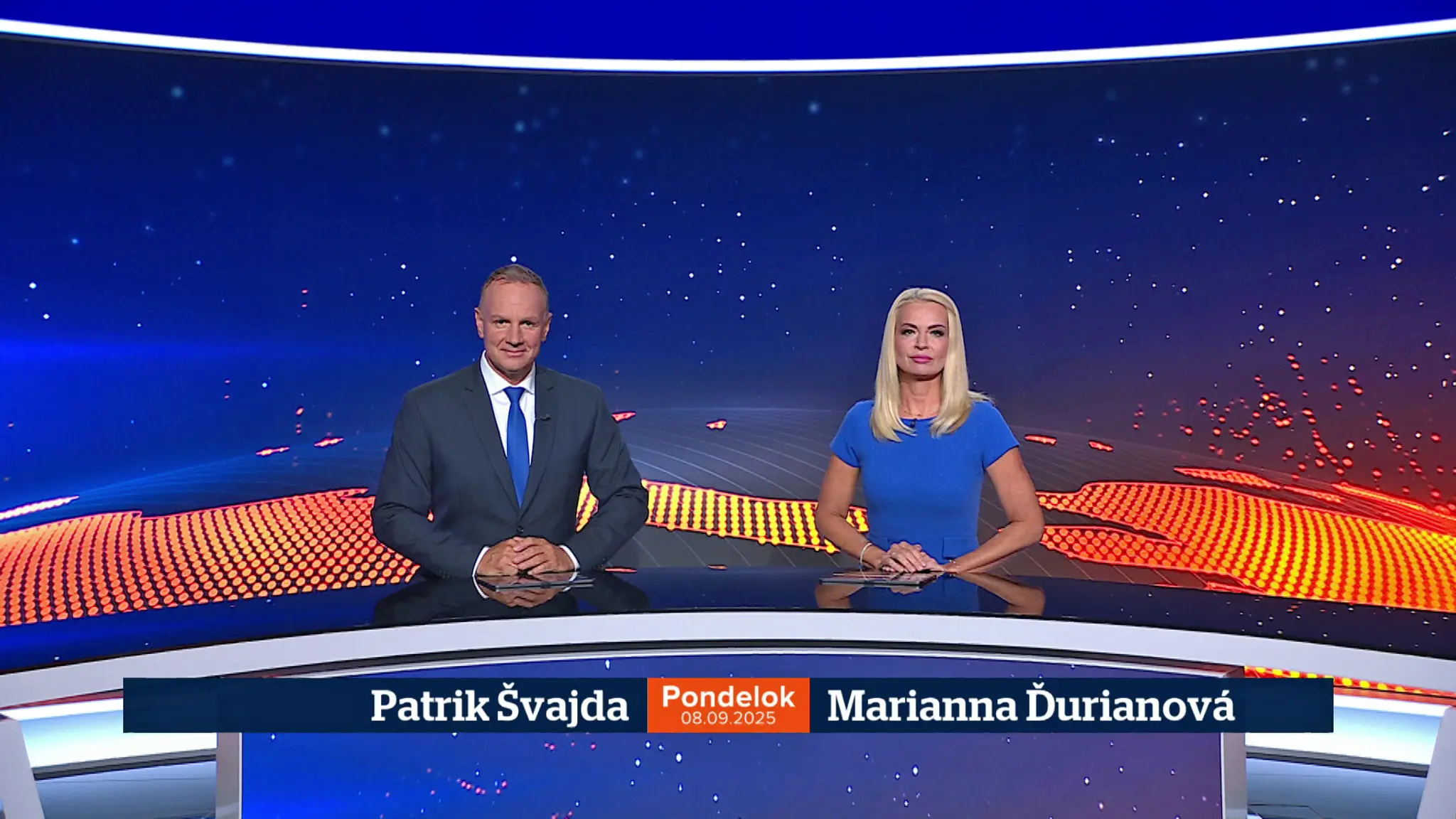 Patrik Švajda a Marianna Ďurianová v relácii Televízne noviny
