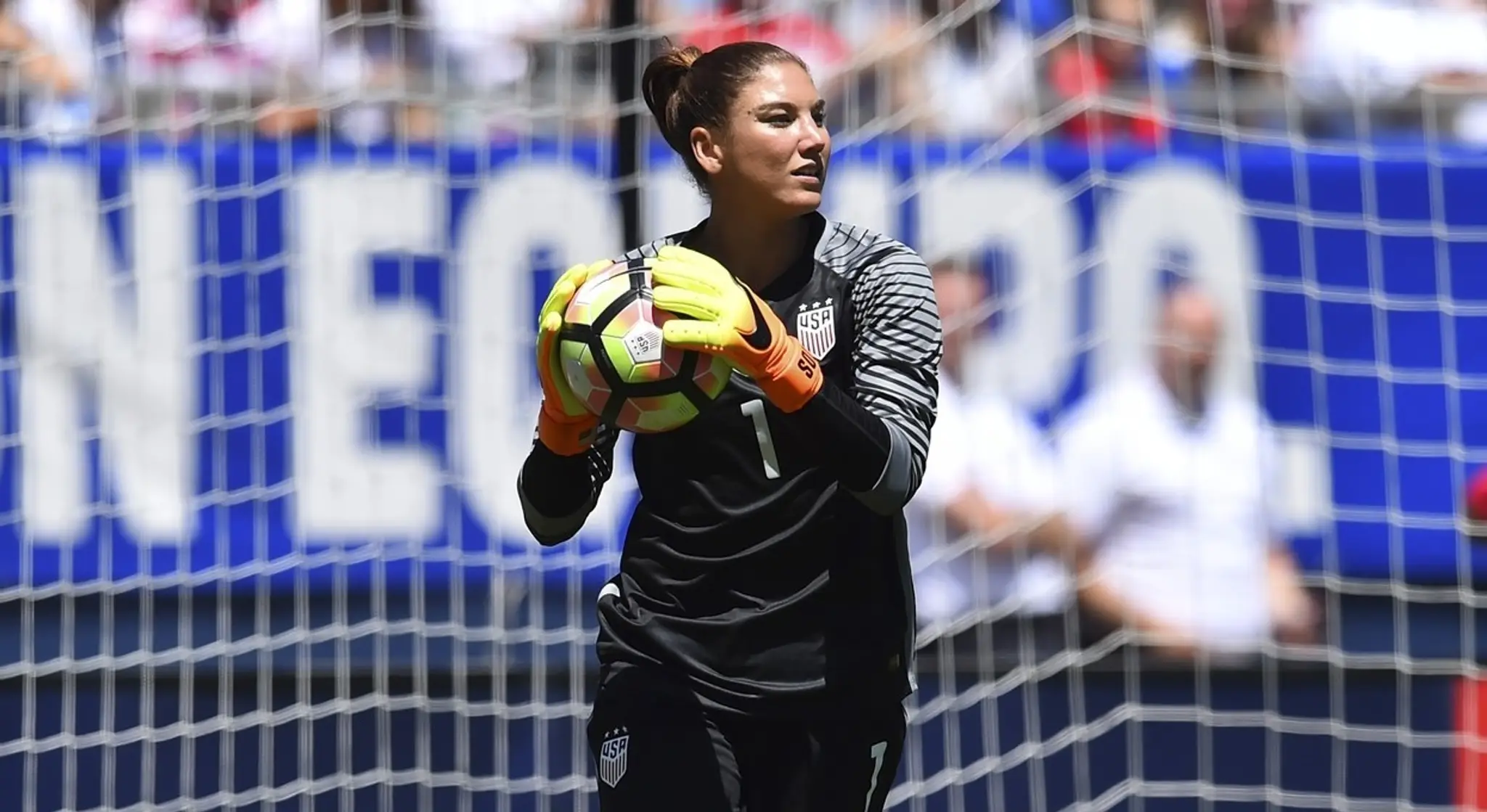 Americká futbalová brankárka Hope Solo.